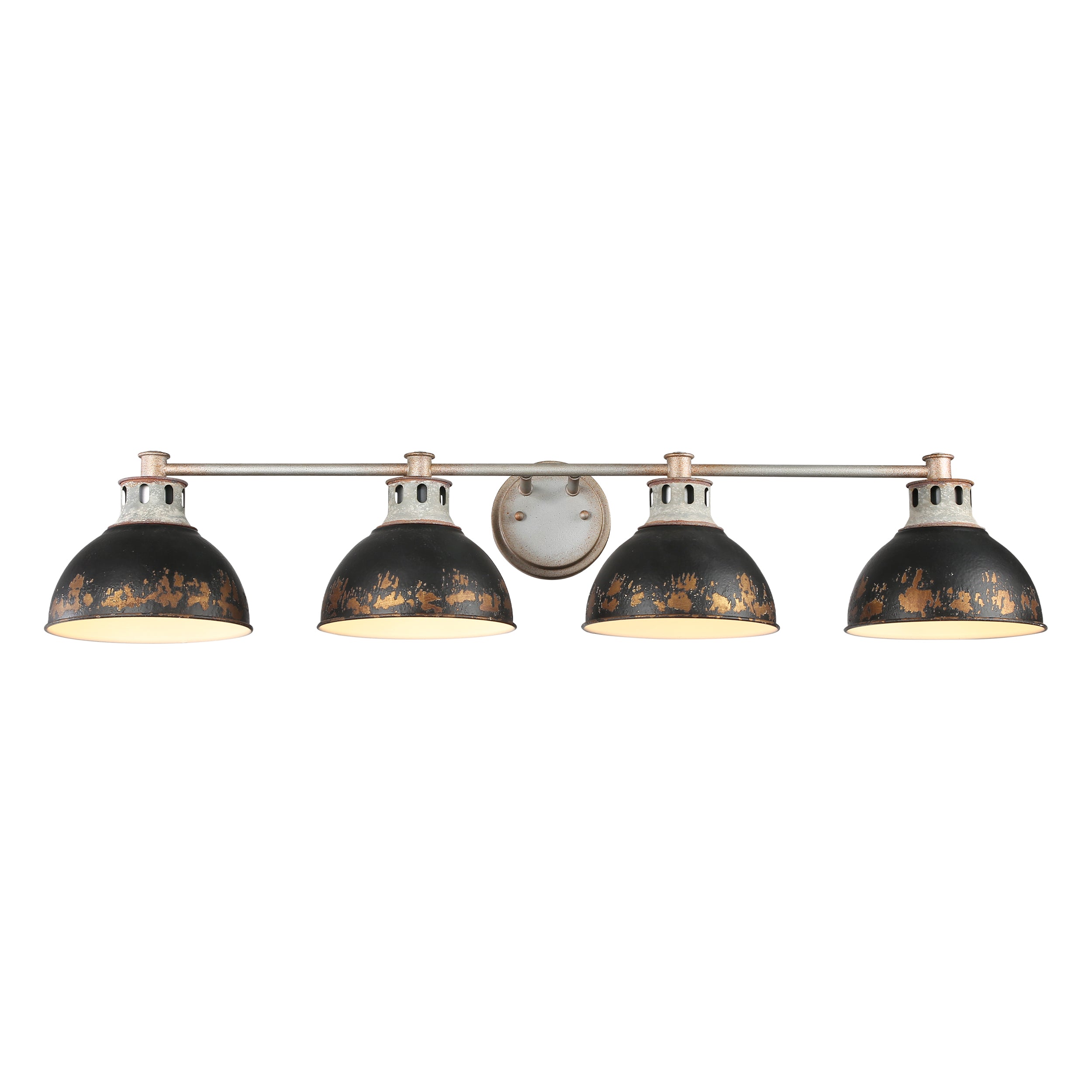 Golden Lighting Kinsley 4-light Vanity in Antique Black Iron shade