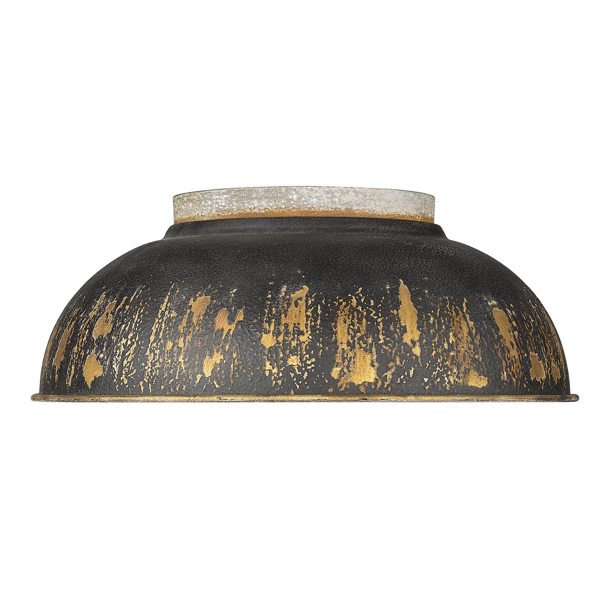 Golden Lighting Kinsley 2-light Flush Mount in Antique Black Iron shade - - Golden Lighting