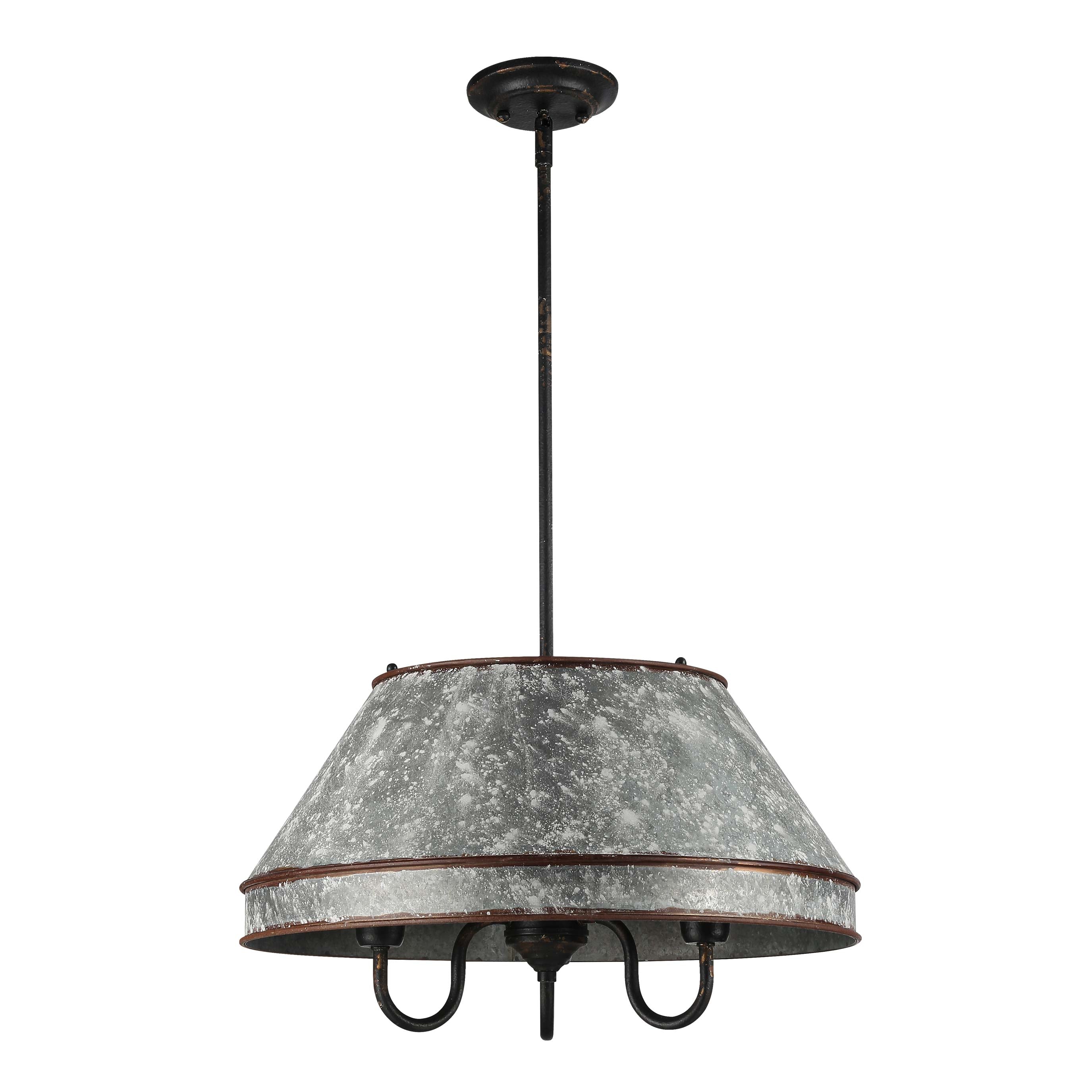 Jasper 3-light Pendant in Antique Black Iron - - Golden Lighting