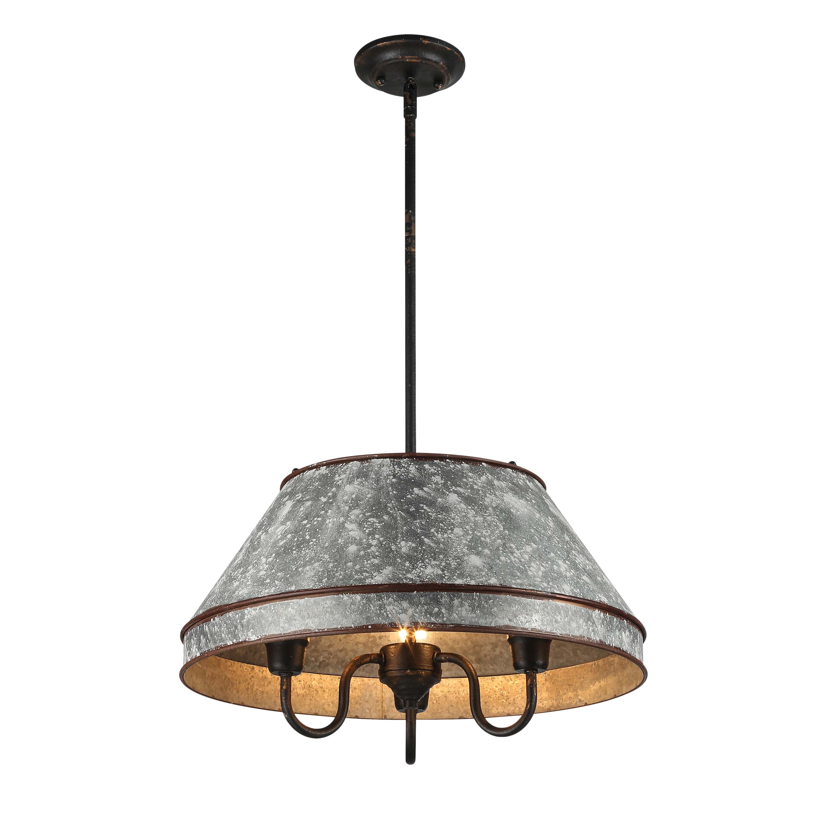 Jasper 3-light Pendant in Antique Black Iron - - Golden Lighting