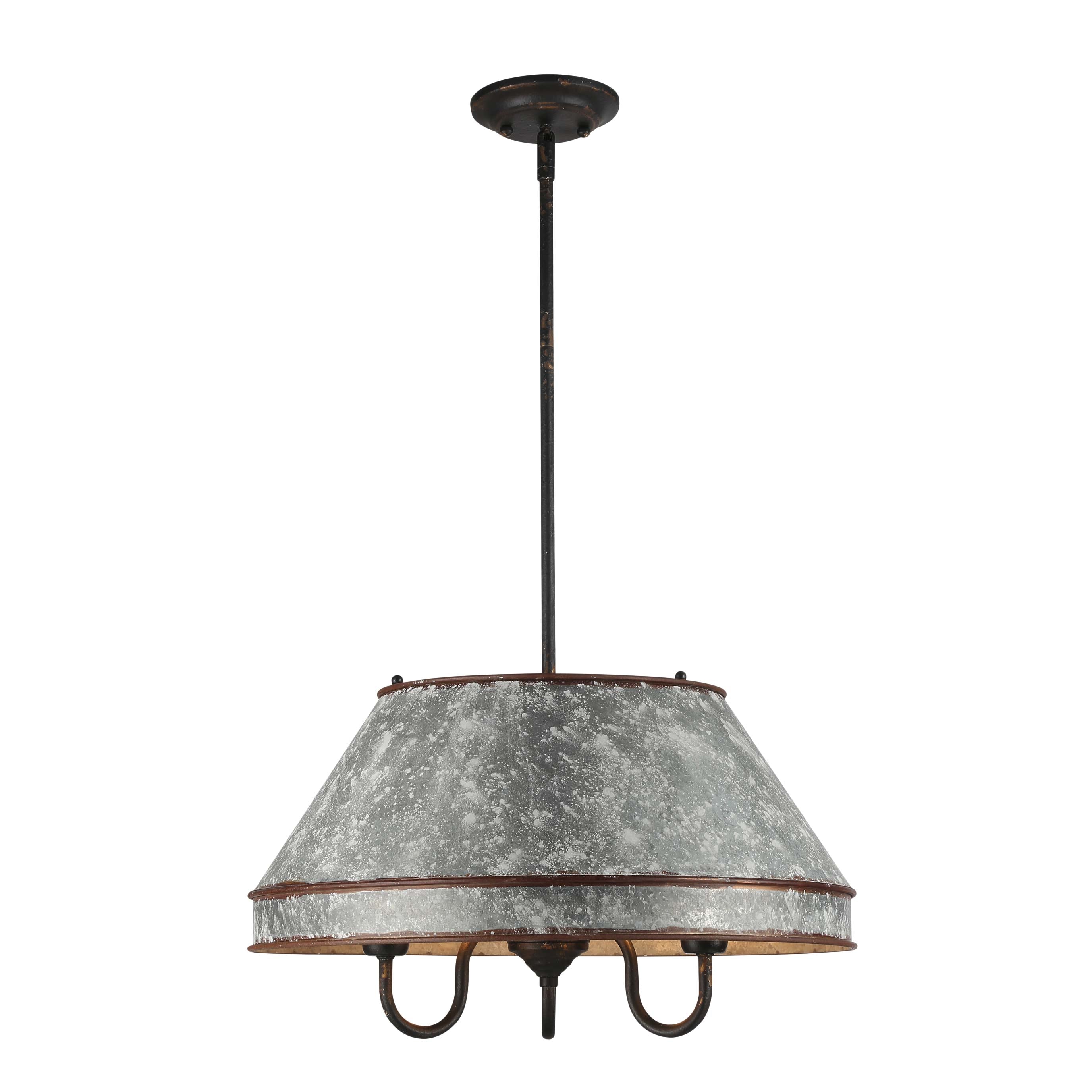 Jasper 3-light Pendant in Antique Black Iron - - Golden Lighting