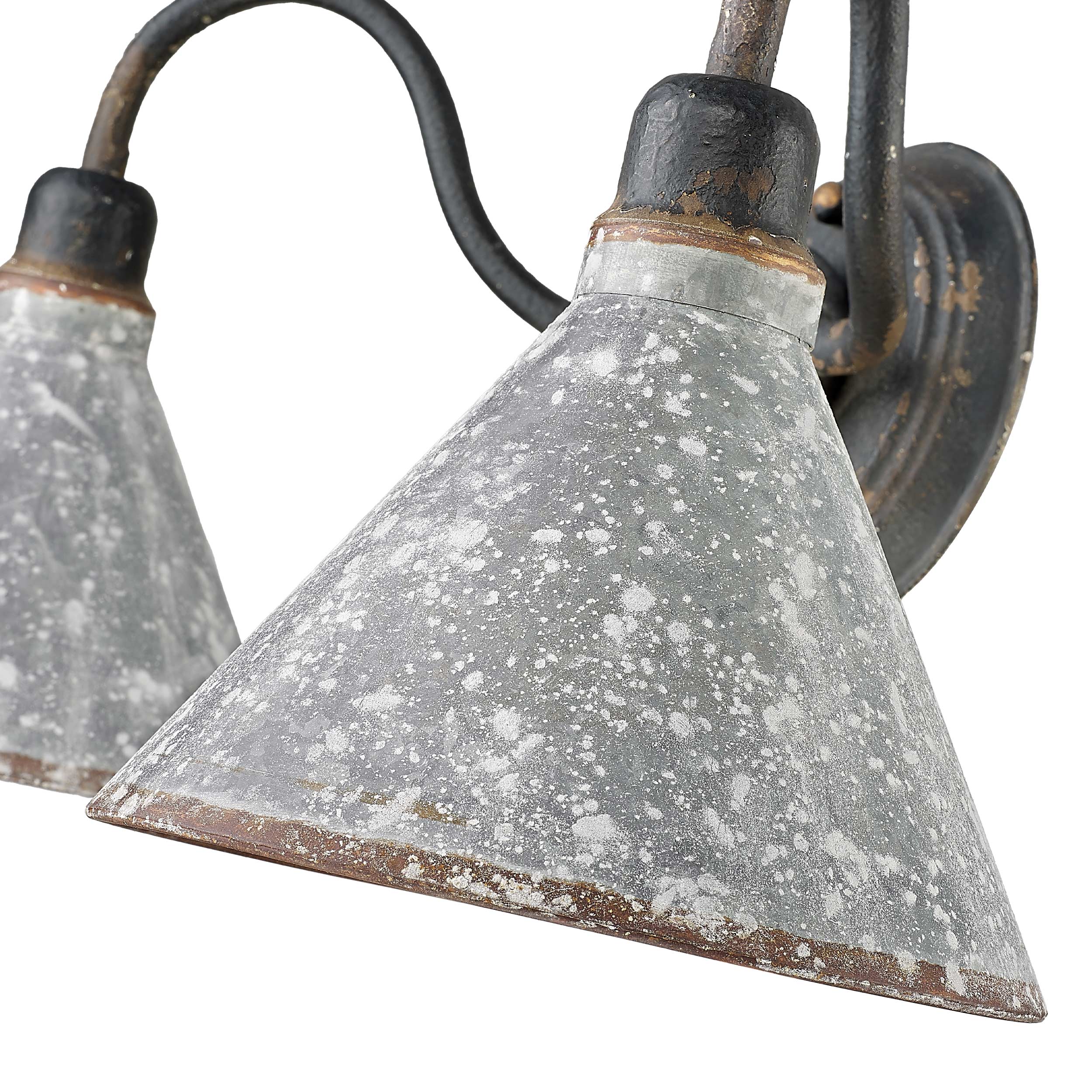 Jasper 2-light Vanity in Antique Black Iron - - Golden Lighting