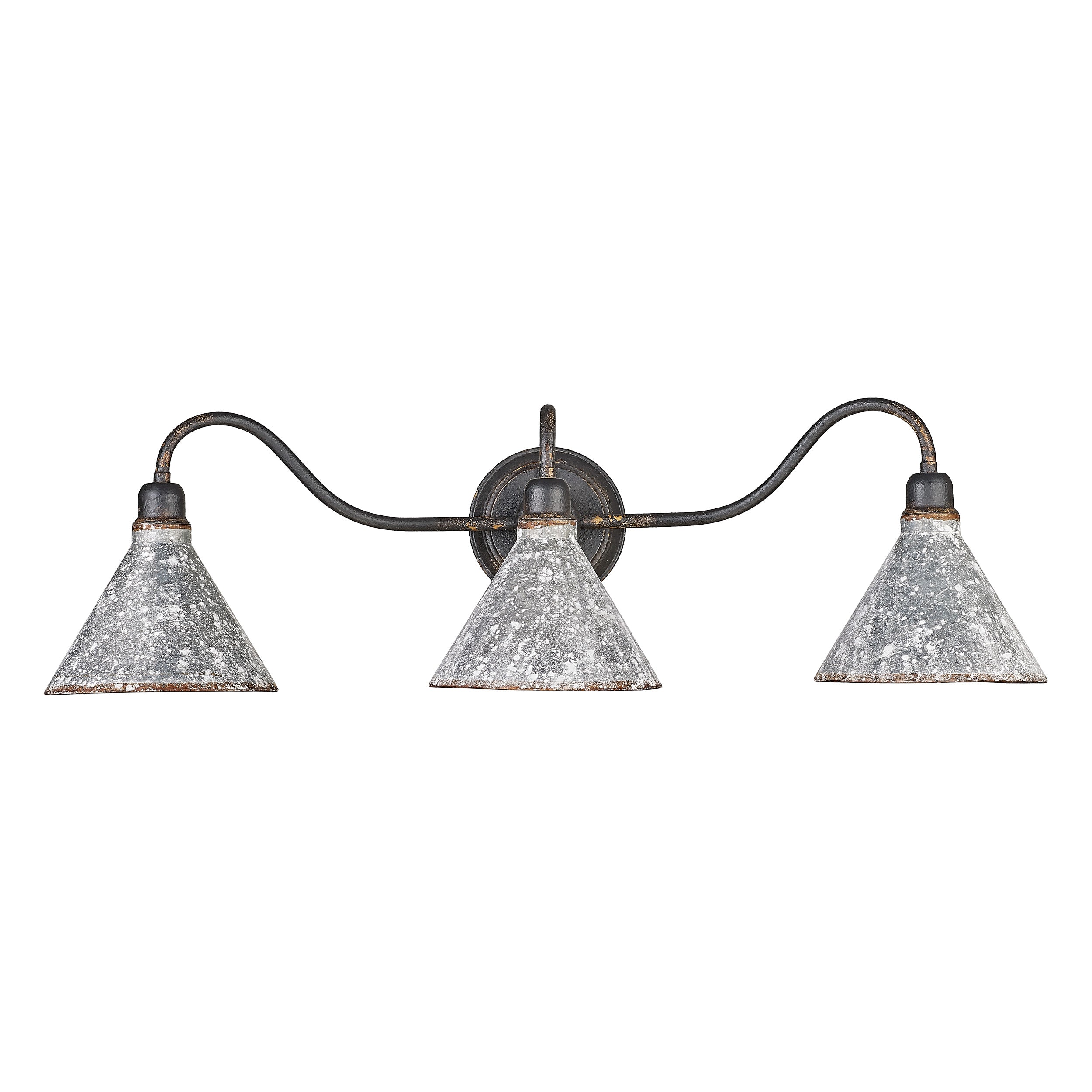 Jasper 3-light Vanity in Antique Black Iron - - Golden Lighting