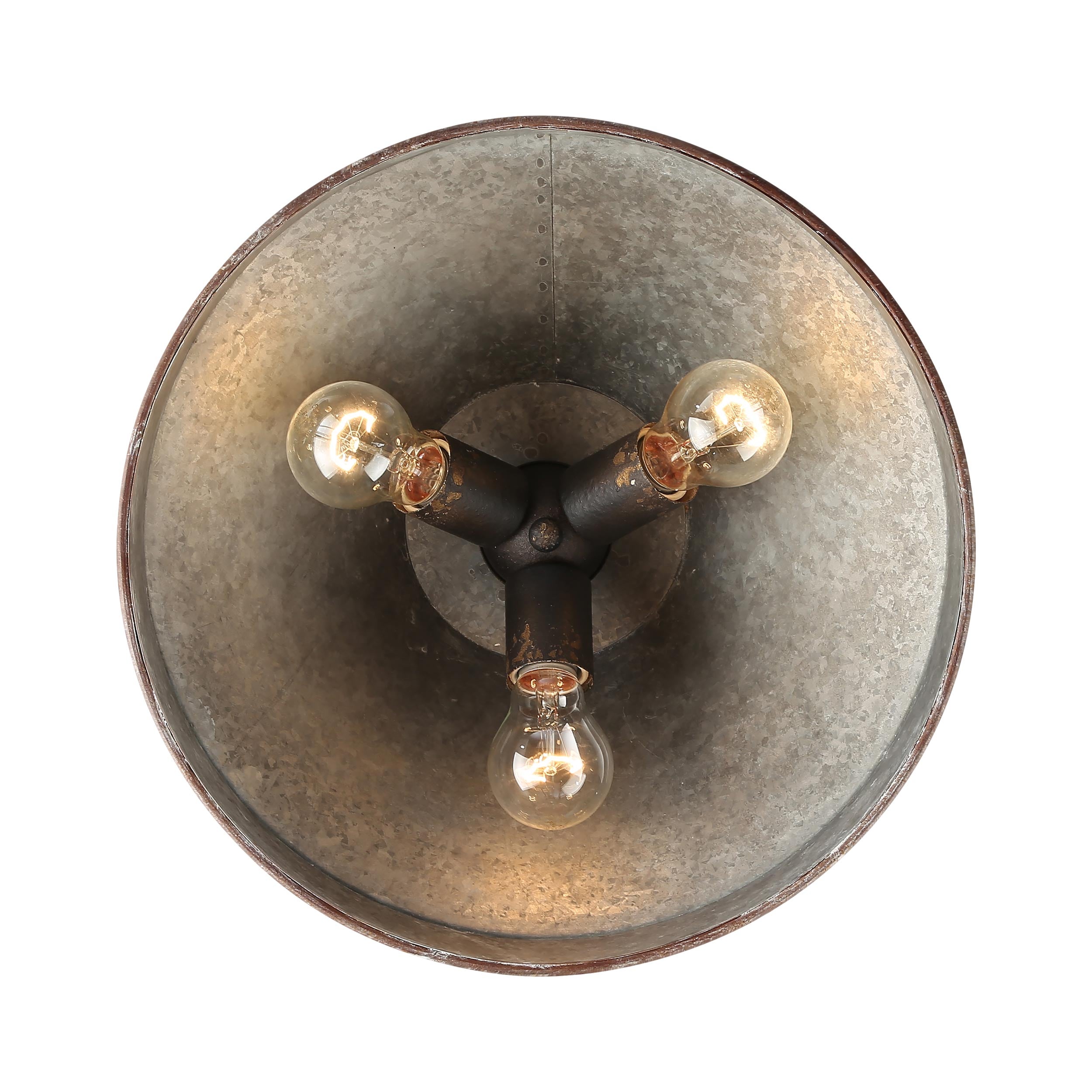 Jasper 3-light Flush Mount in Antique Black Iron - - Golden Lighting