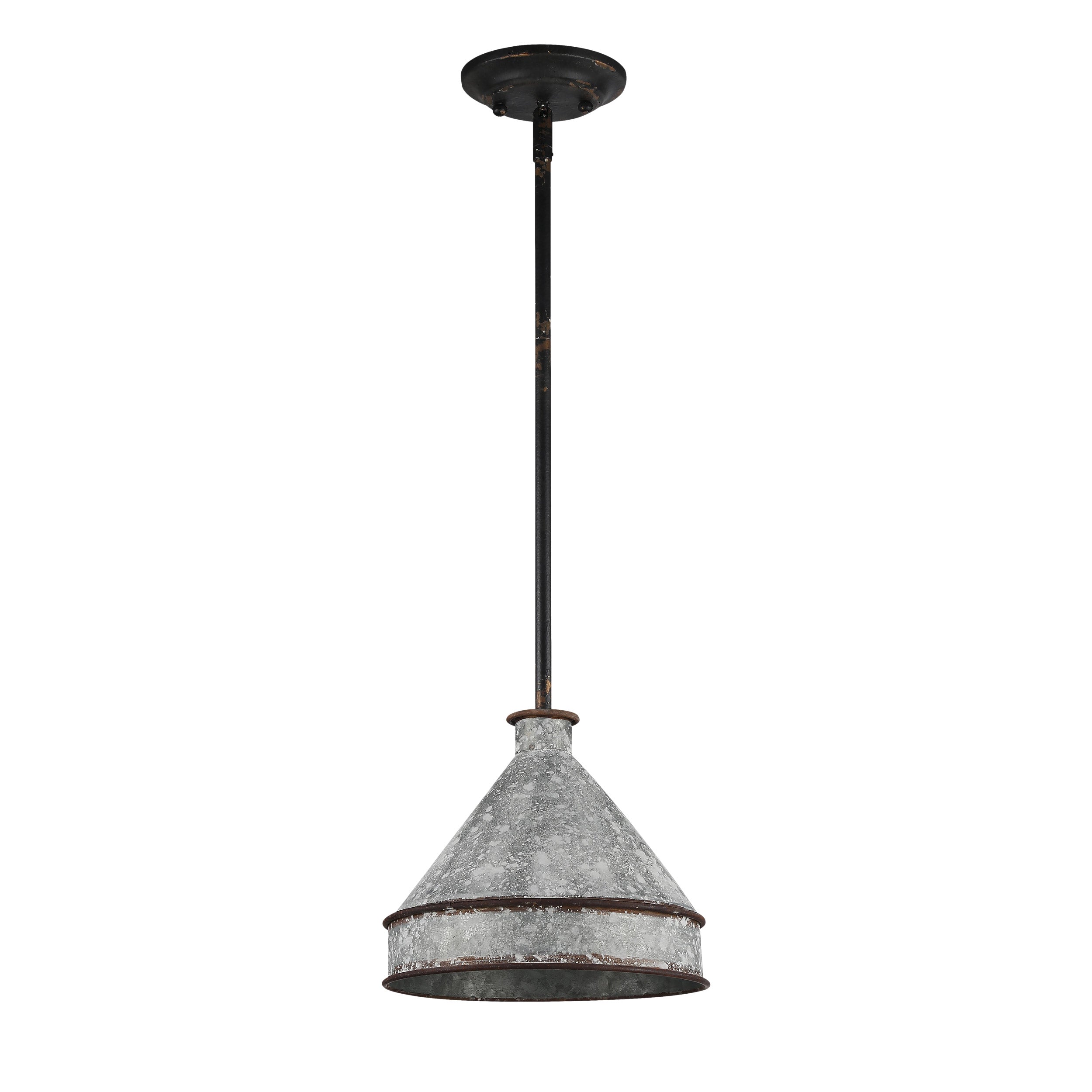 Jasper 1-light Pendant in Antique Black Iron - - Golden Lighting