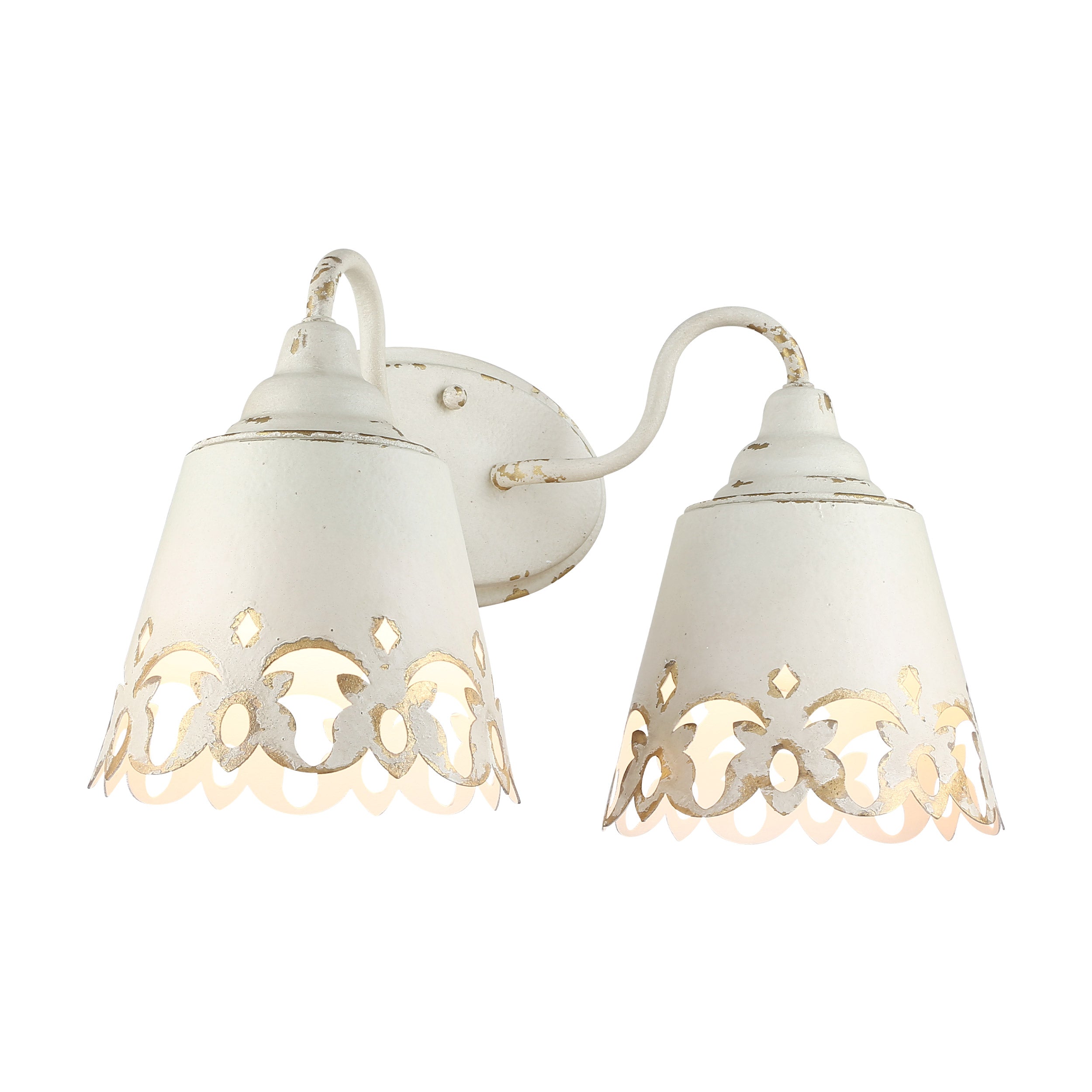 Eloise 2-light Vanity in Antique Ivory