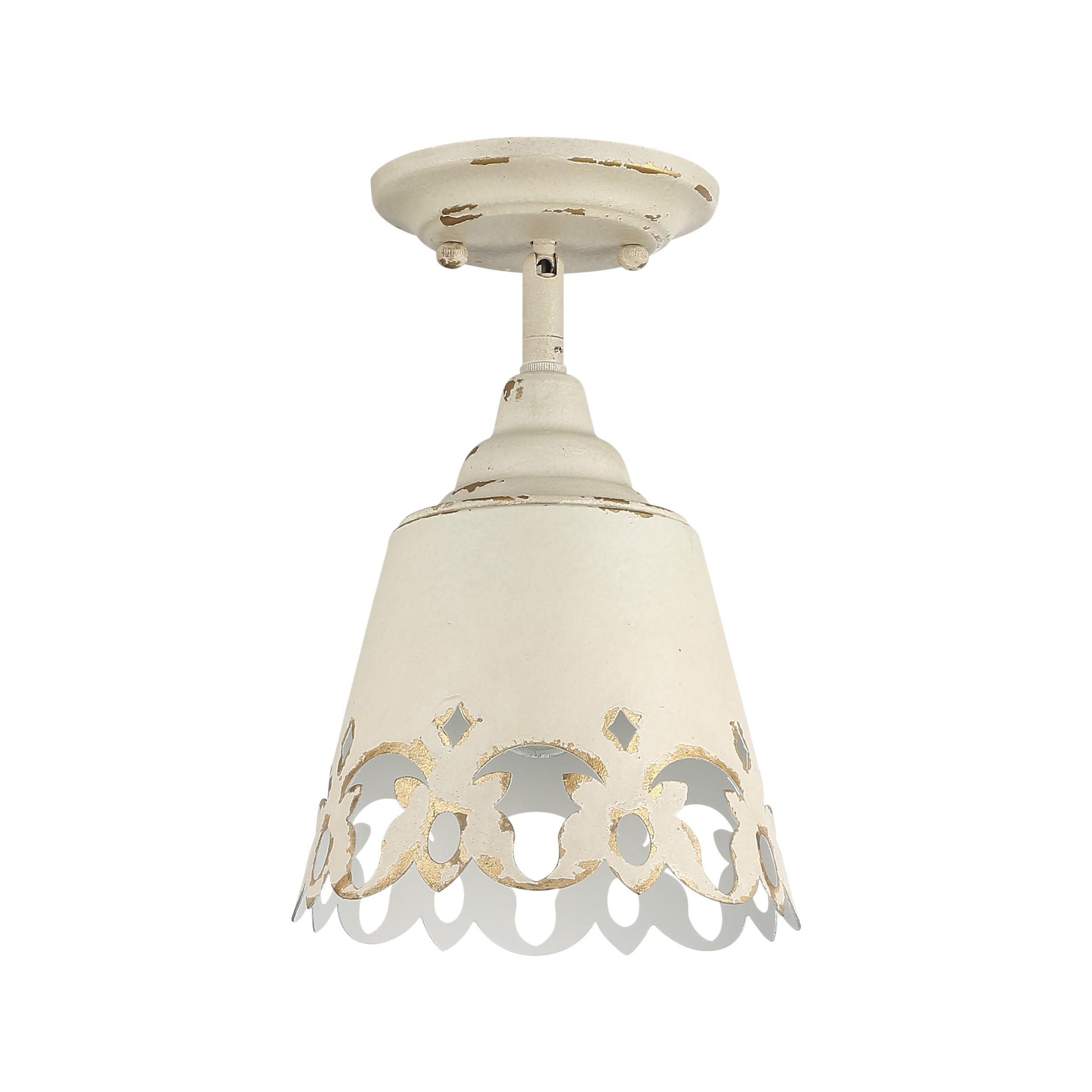 Eloise 1-light Semi-Flush Mount in Antique Ivory