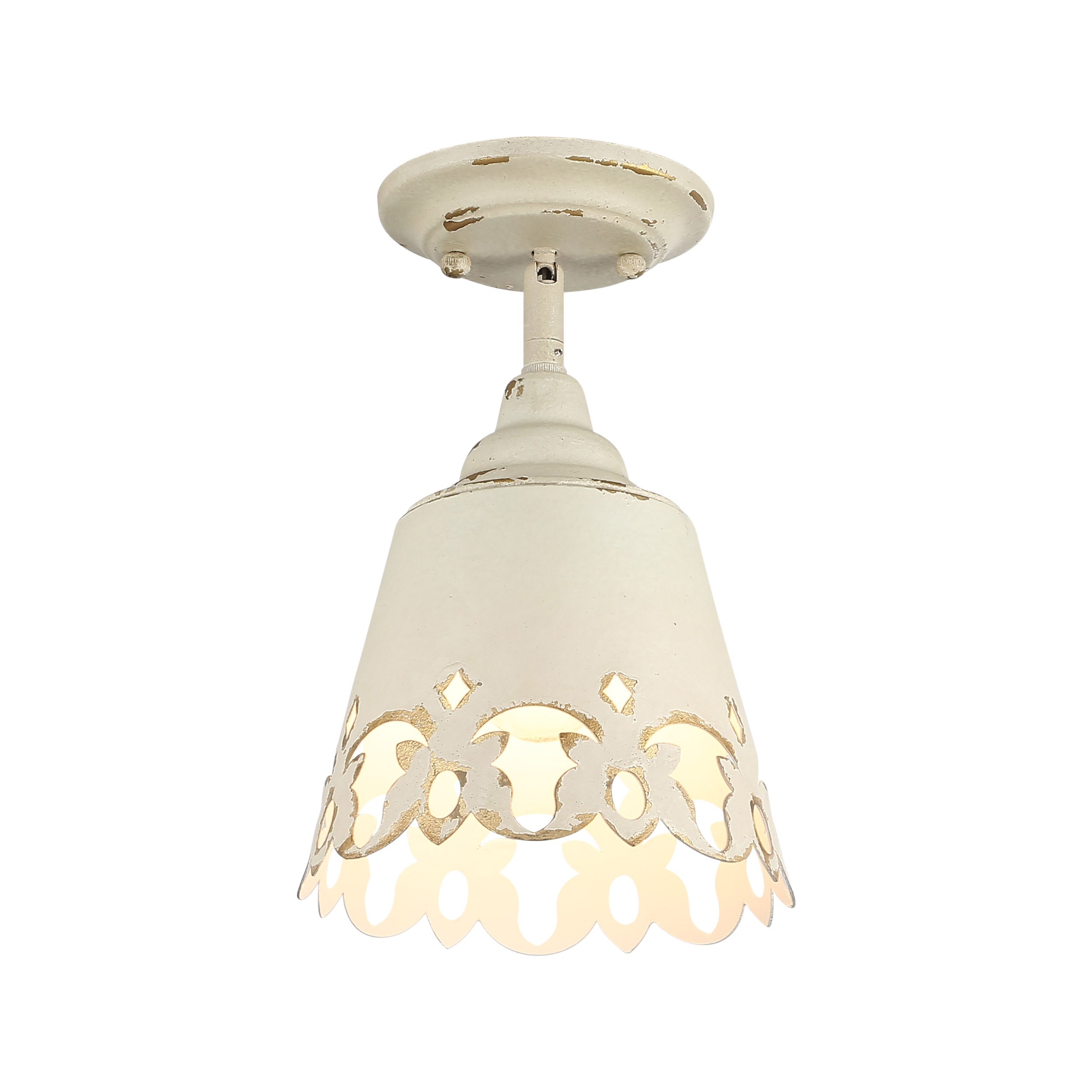 Eloise 1-light Semi-Flush Mount in Antique Ivory