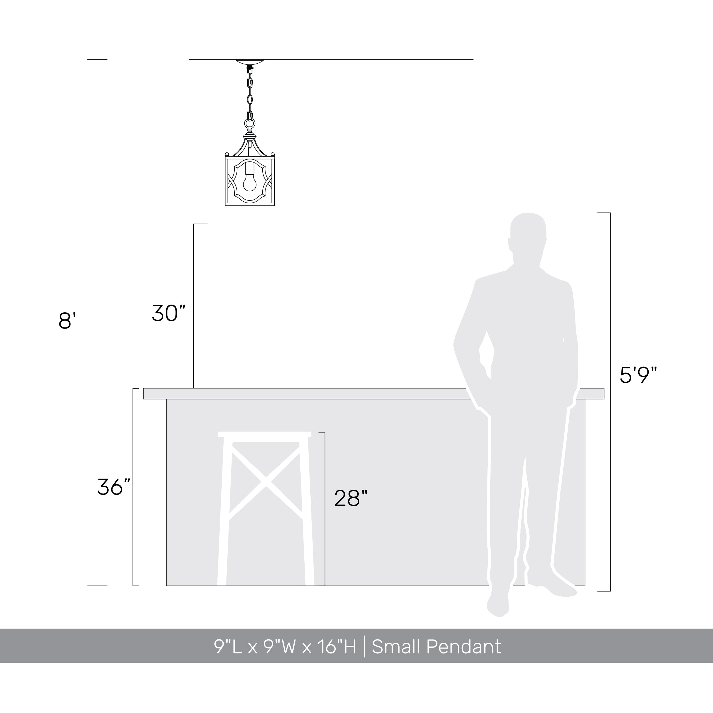 Golden Lighting Laurent 1-Light Pendant in Antique Ivory - - Golden Lighting