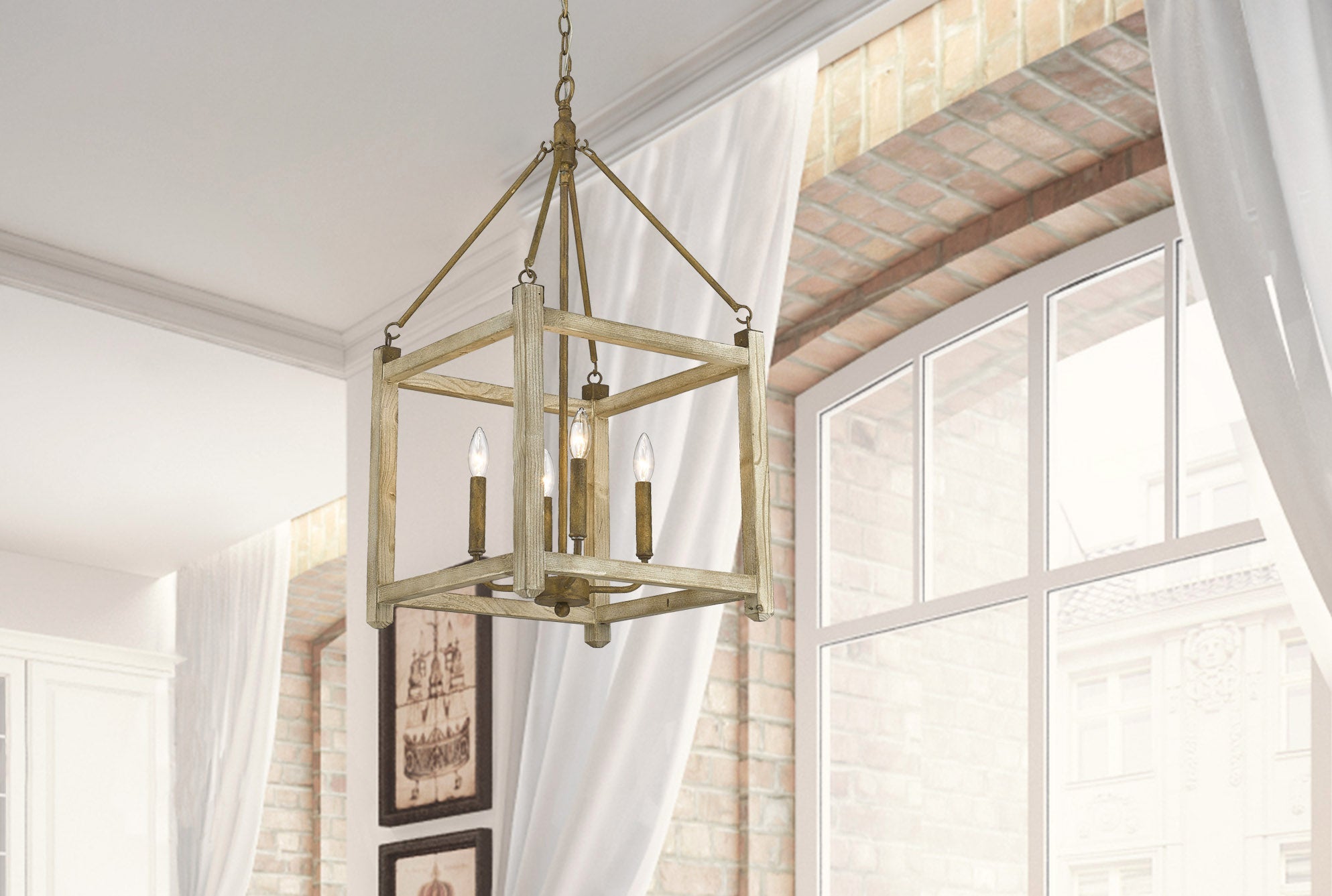 Orville 4-light Pendant in Burnished Chestnut - - Golden Lighting