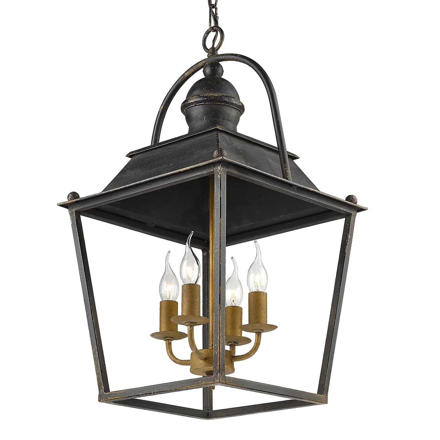 Golden Lighting Christoff 4-light Pendant in Antique Black Iron - - Golden Lighting
