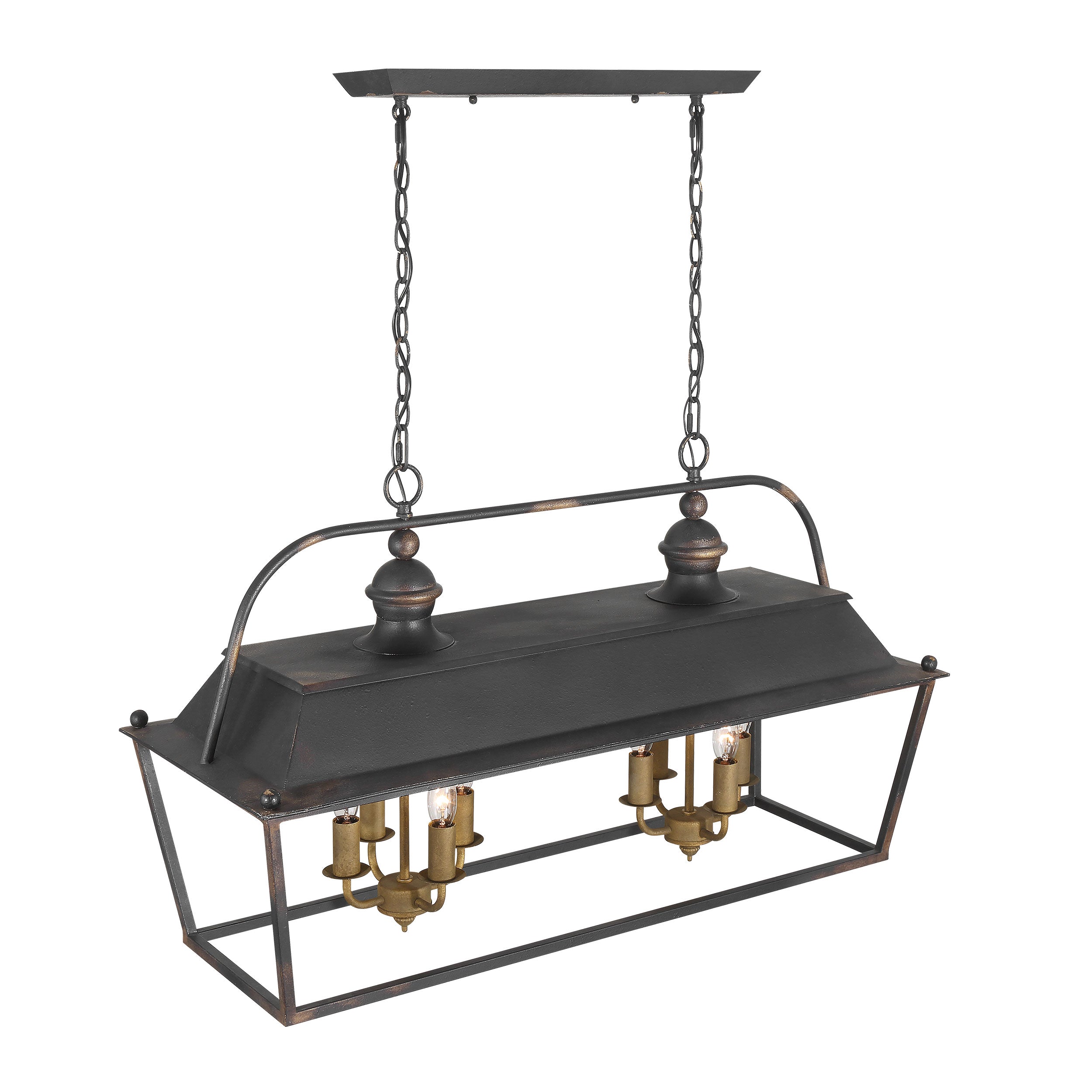 Golden Lighting Christoff 8-light Island Light in Antique Black Iron - - Golden Lighting