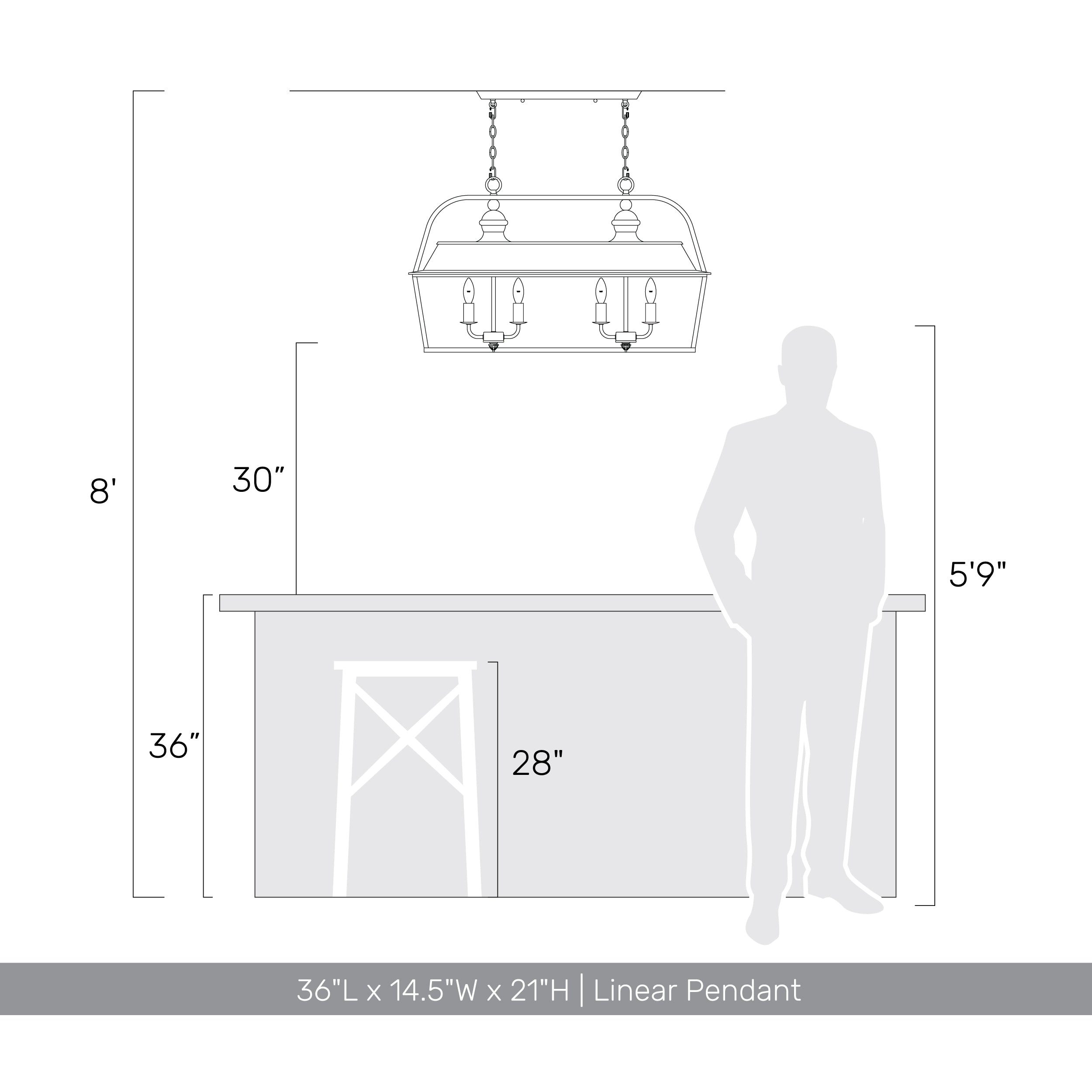 Golden Lighting Christoff 8-light Island Light in Antique Black Iron - - Golden Lighting