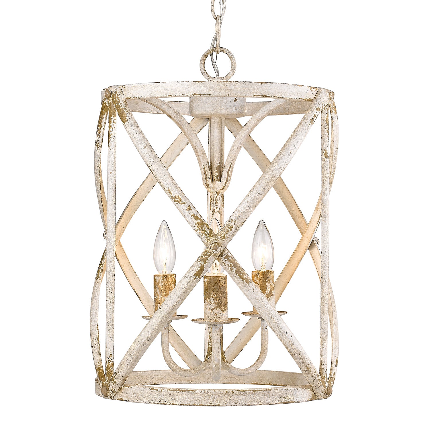 Golden Lighting Alcott 3-light Pendant in Antique Ivory - - Golden Lighting