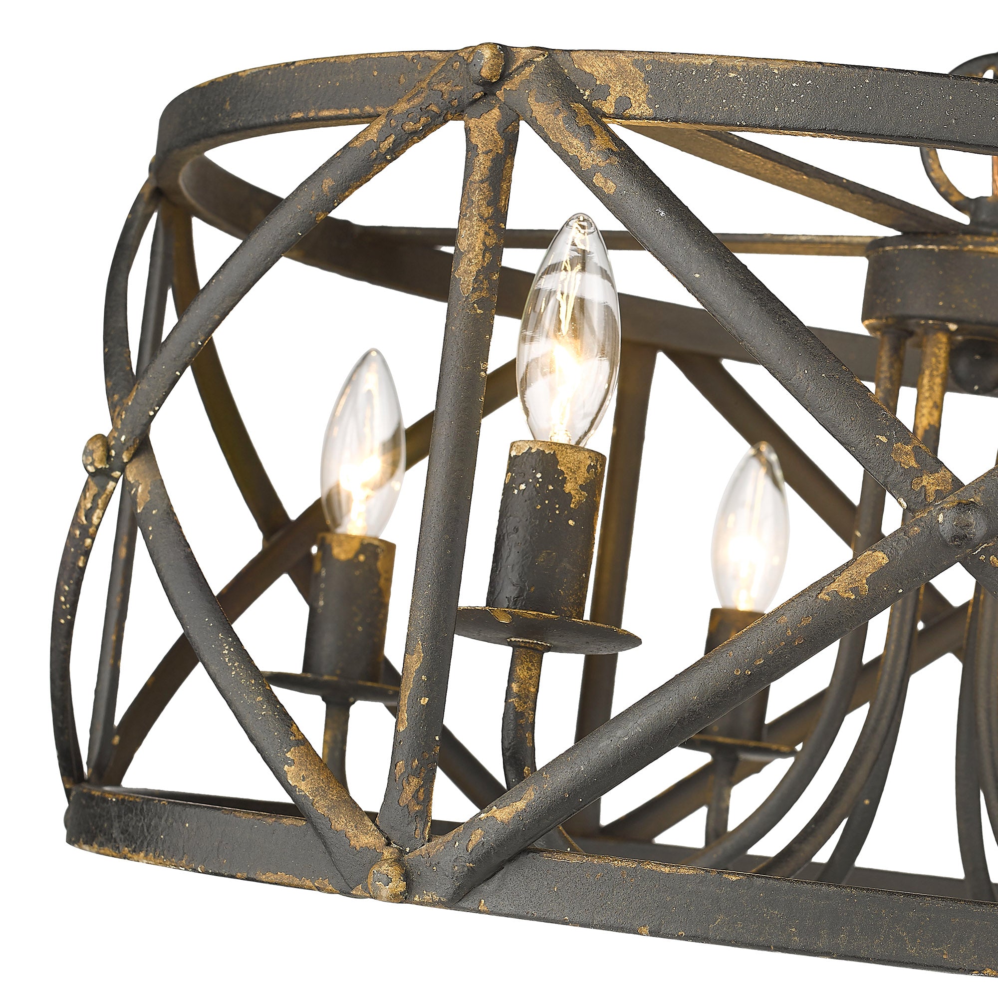 Golden Lighting Alcott 6-light Chandelier in Antique Black Iron - - Golden Lighting
