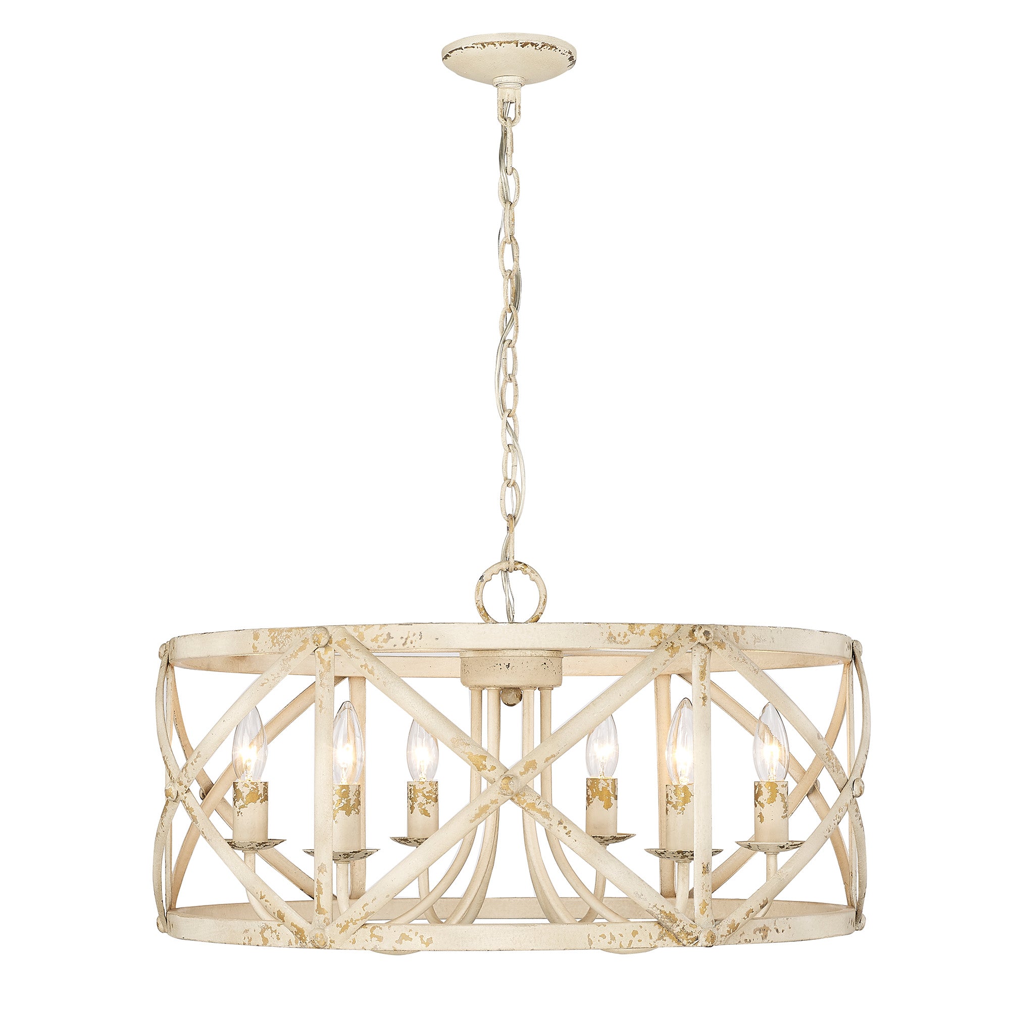 Golden Lighting Alcott 6-light Chandelier in Antique Ivory - - Golden Lighting