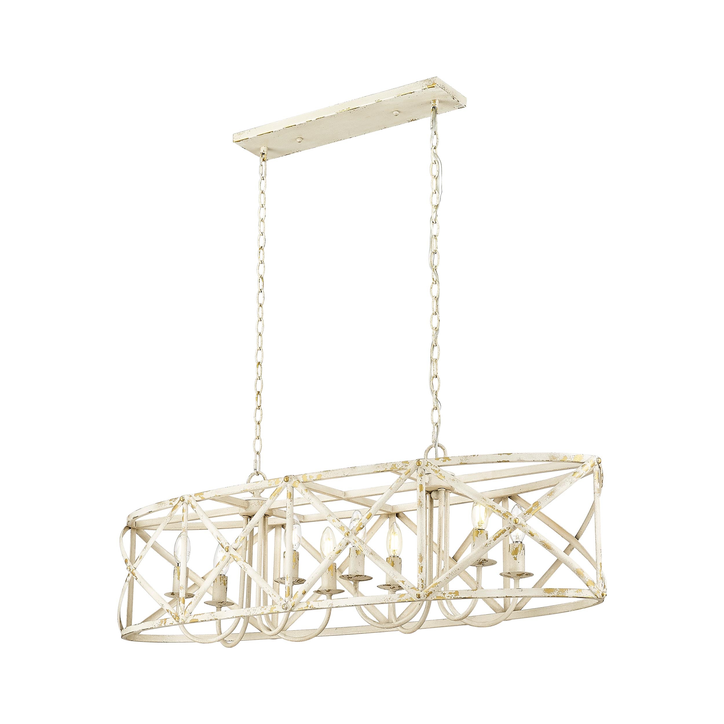 Golden Lighting Alcott 8-light Island Light in Antique Ivory - - Golden Lighting
