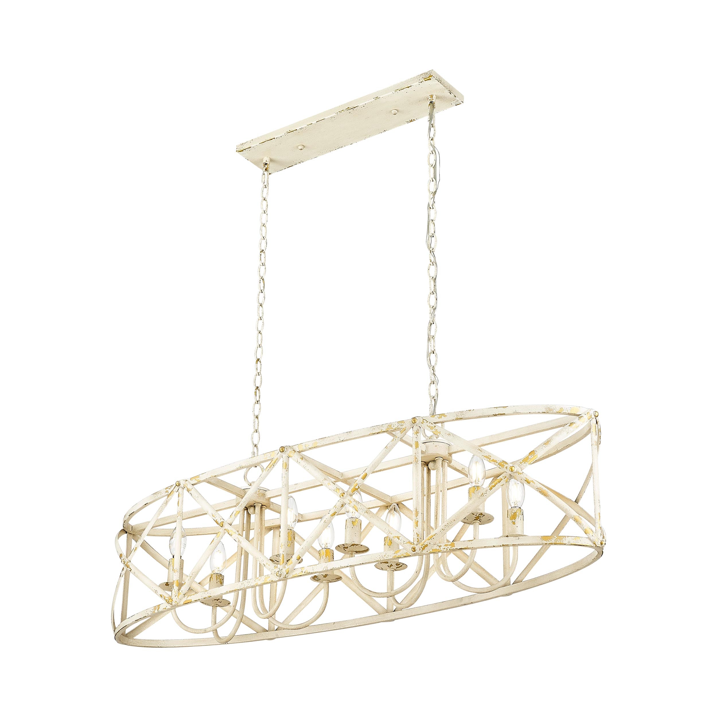 Golden Lighting Alcott 8-light Island Light in Antique Ivory - - Golden Lighting