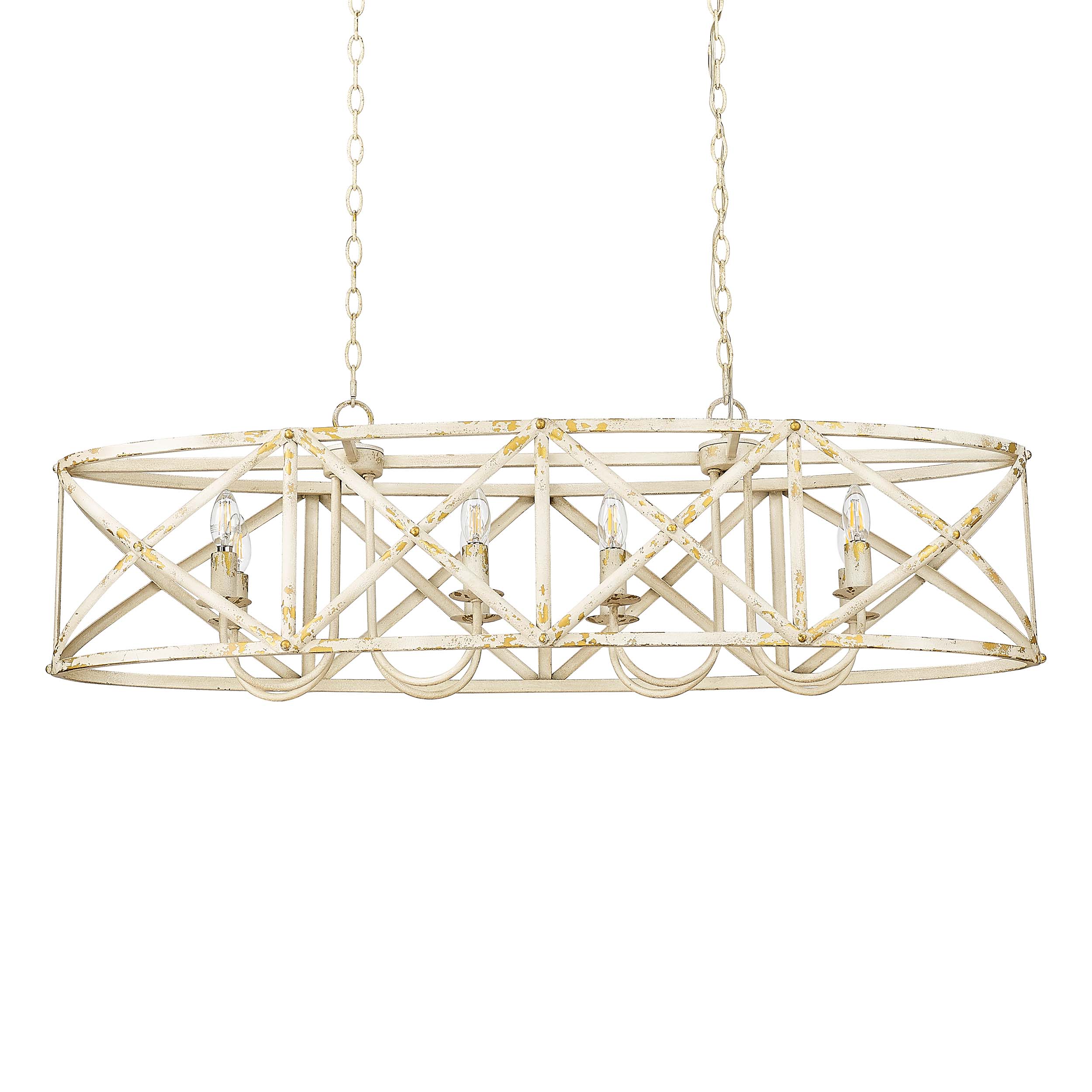 Golden Lighting Alcott 8-light Island Light in Antique Ivory