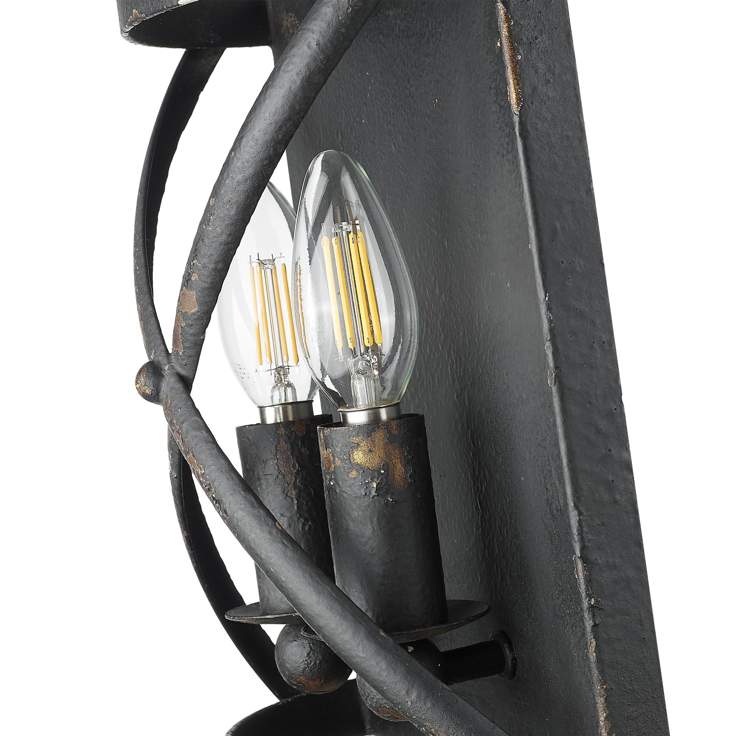 Golden Lighting Alcott 2-light Wall Sconce in Antique Black Iron - - Golden Lighting