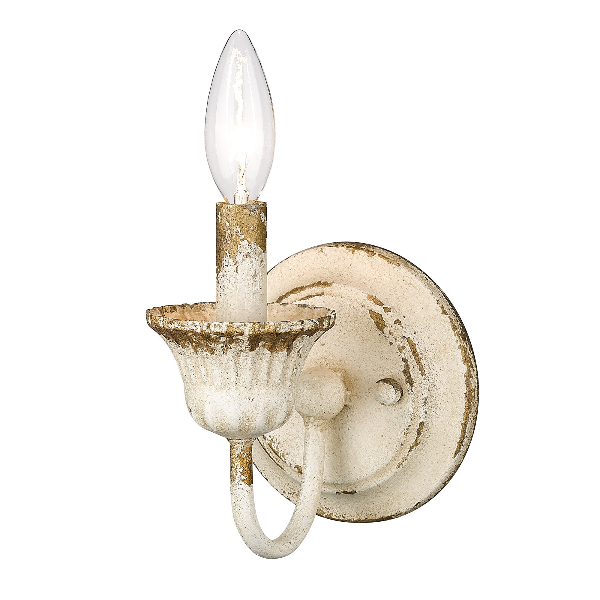 Jules 1 Light Wall Sconce in Antique Ivory - - Golden Lighting