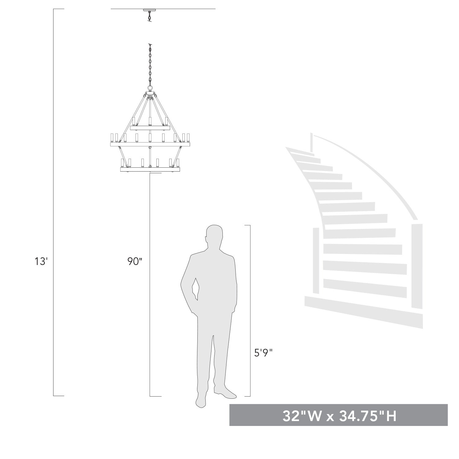 Golden Lighting Alastair 18-light 3-tier Chandelier (3+9+6) in Matte Black - - Golden Lighting