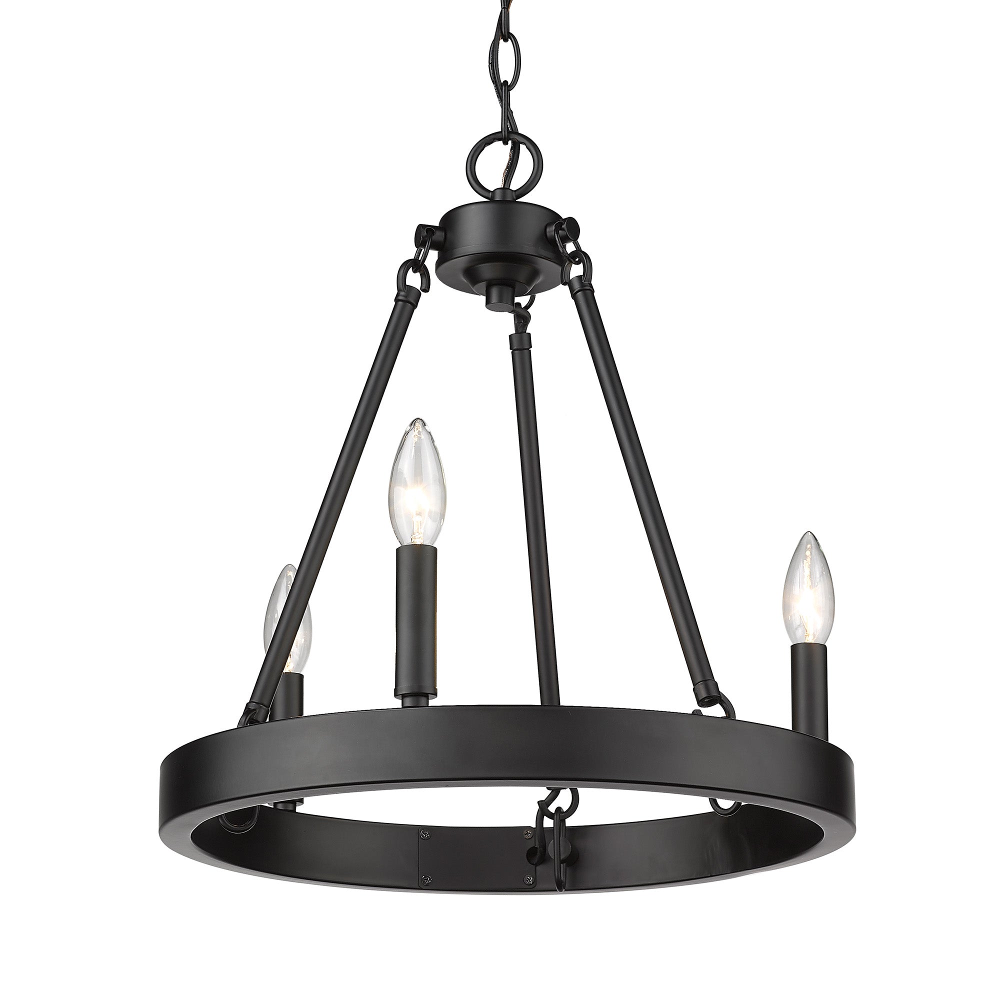 Golden Lighting Alastair 3-light Chandelier in Matte Black - - Golden Lighting