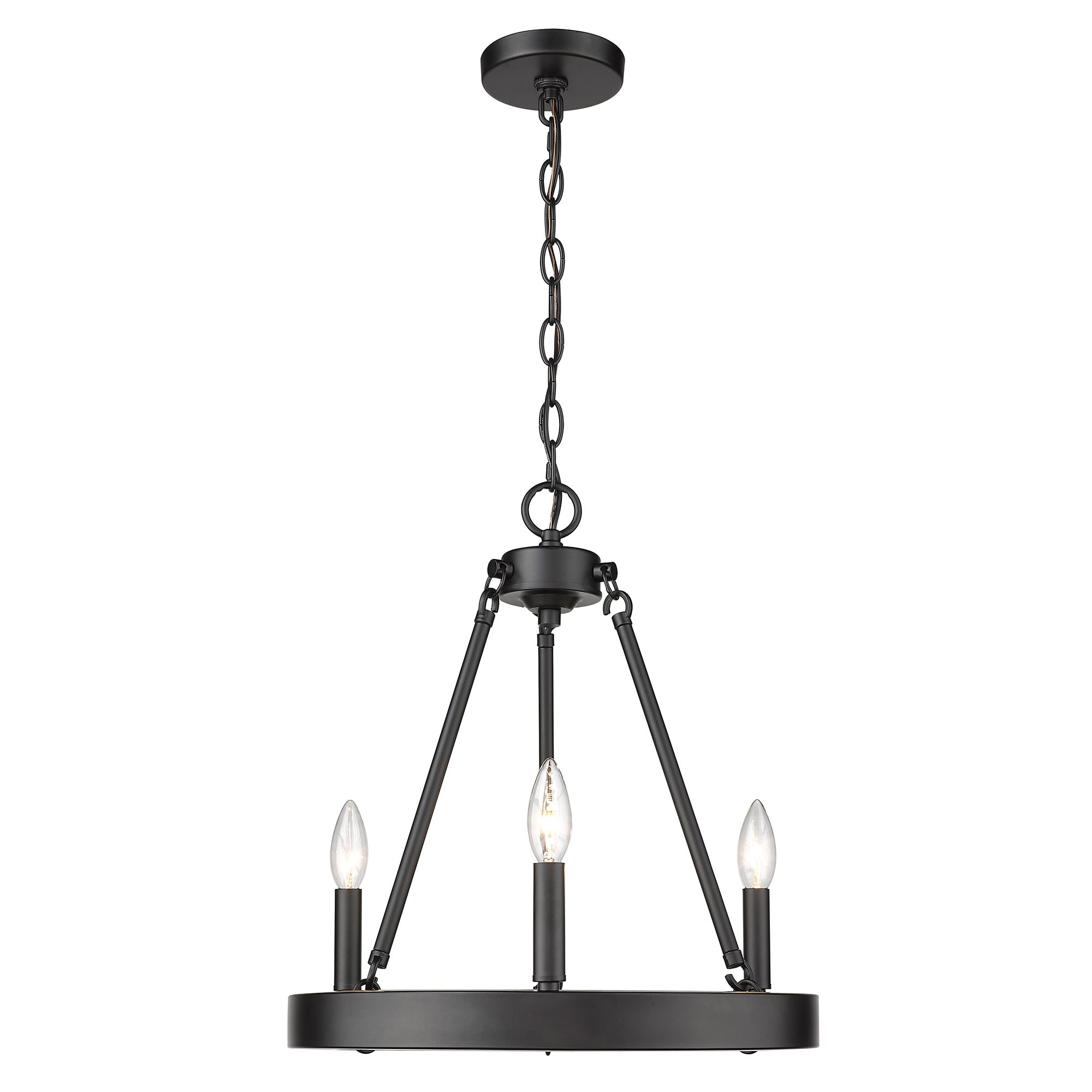 Alastair 3-Light Chandelier in Matte Black - Default Title - Golden Lighting