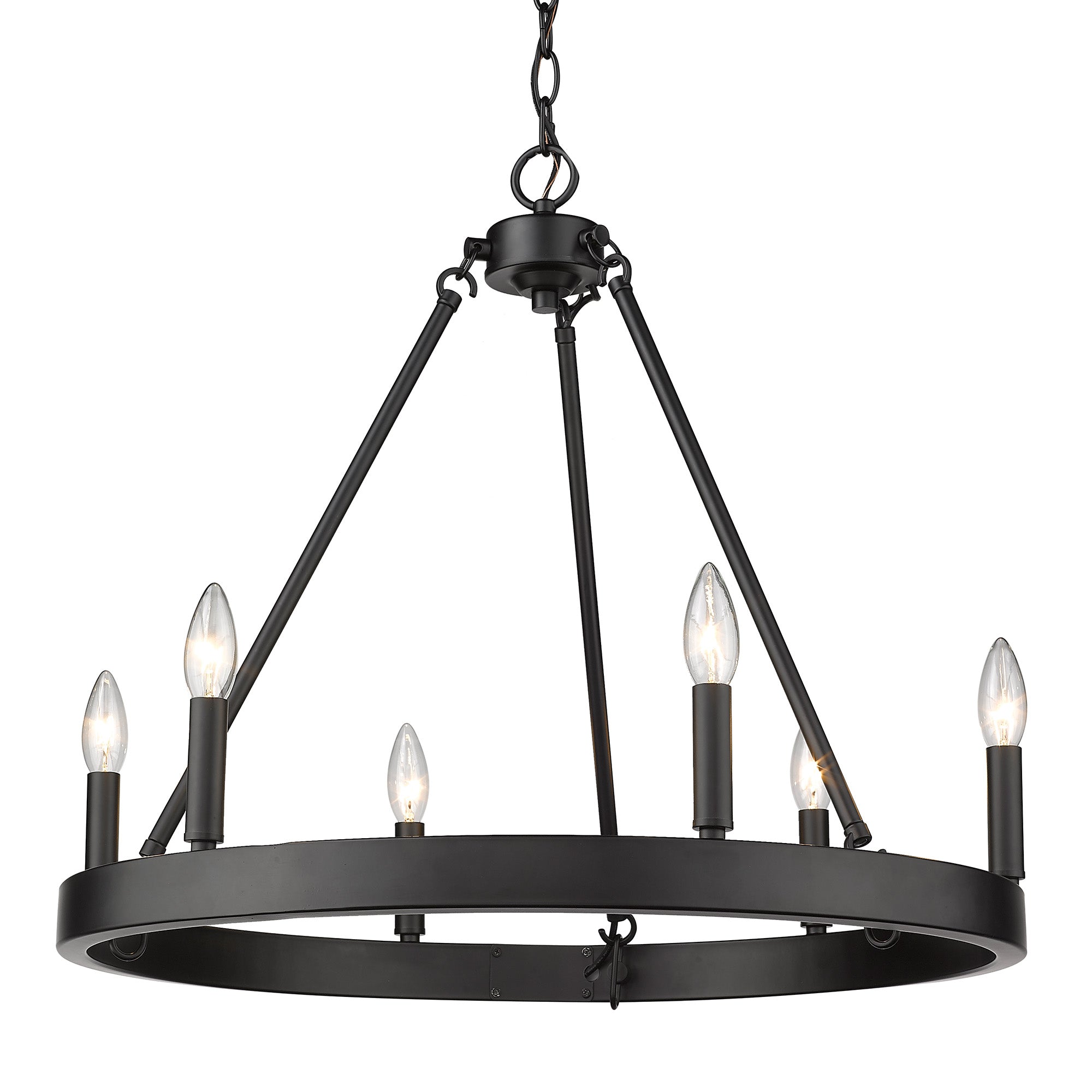 Golden Lighting Alastair 6-light Chandelier in Matte Black - - Golden Lighting