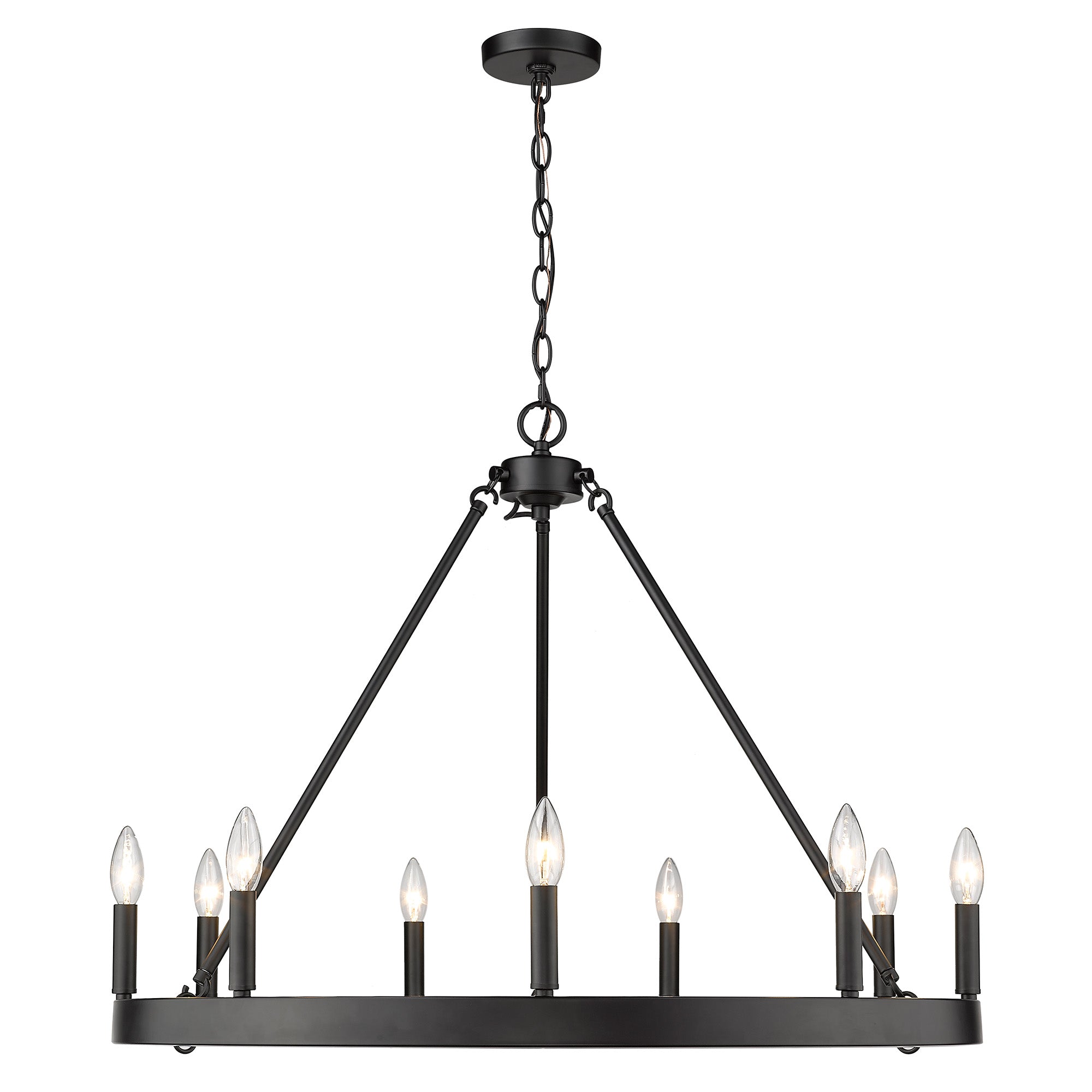 Golden Lighting Alastair 9-light Chandelier in Matte Black - - Golden Lighting