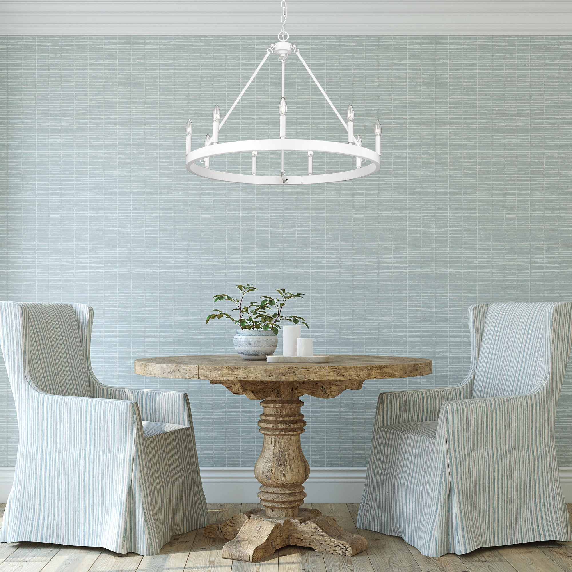Alastair WHT 9 Light Chandelier in Matte White - Default Title - Golden Lighting