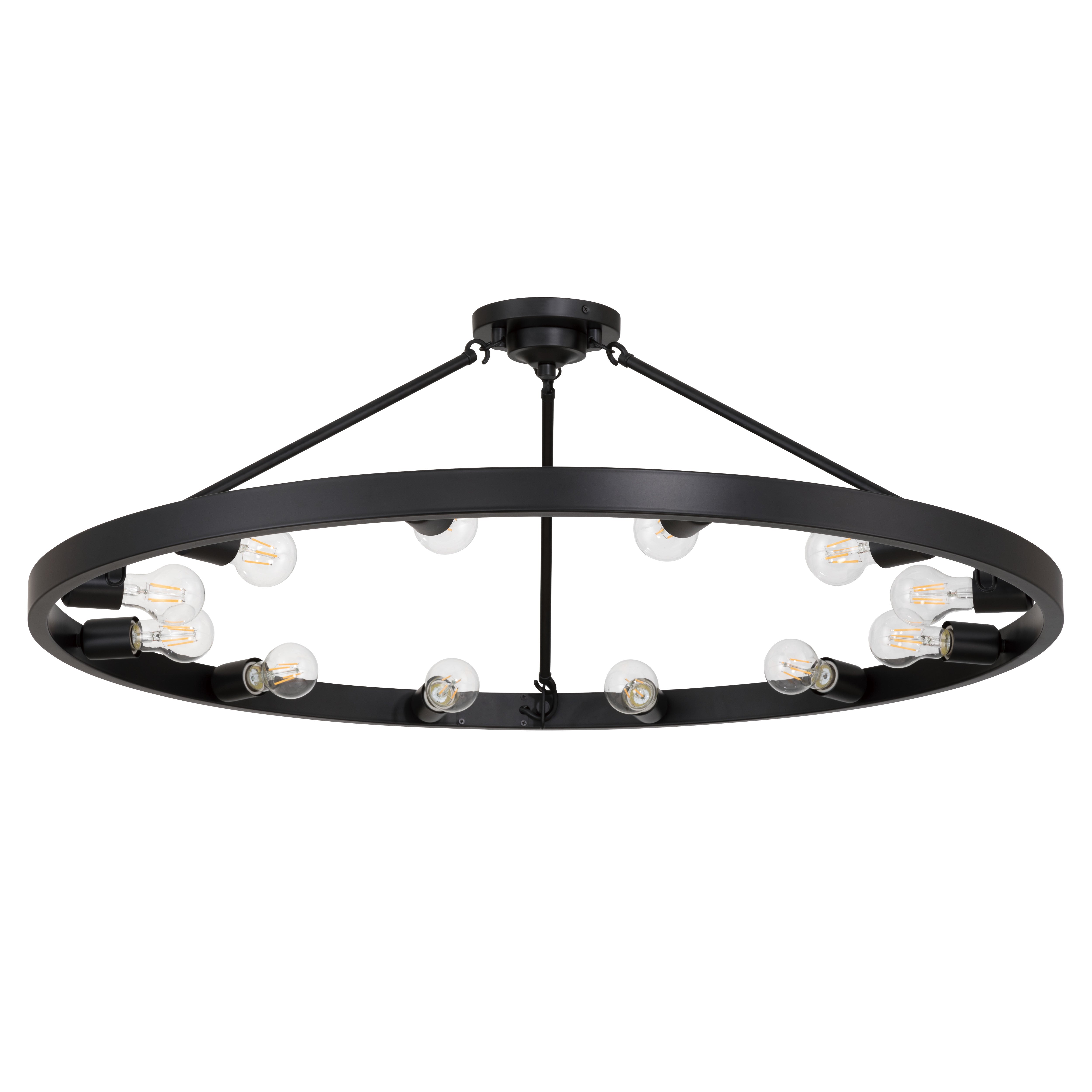 Golden Lighting Castile 12-light Semi-Flush Mount in Matte Black - - Golden Lighting