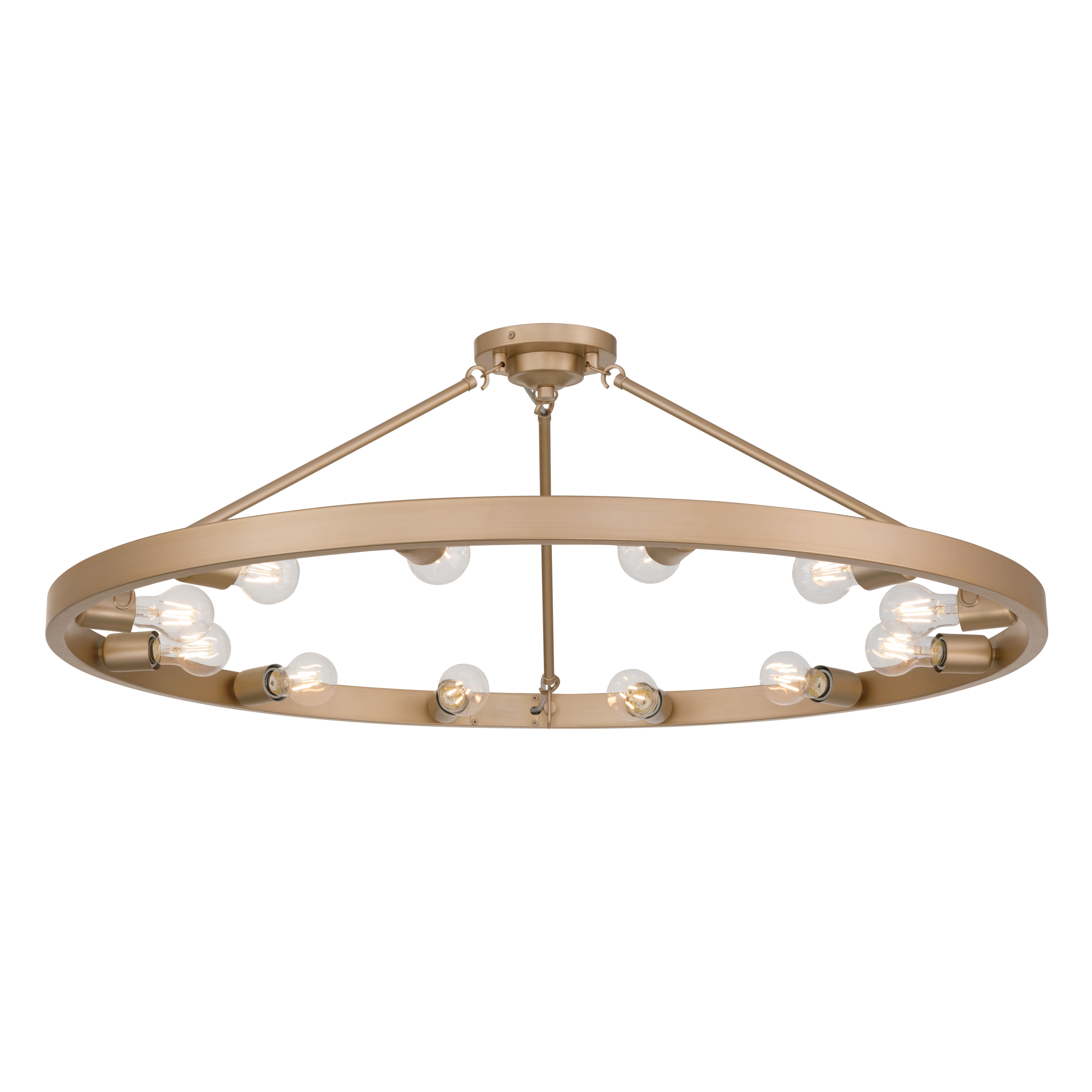 Golden Lighting Castile 12-light Semi-Flush Mount in French Gold - Default Title - Golden Lighting