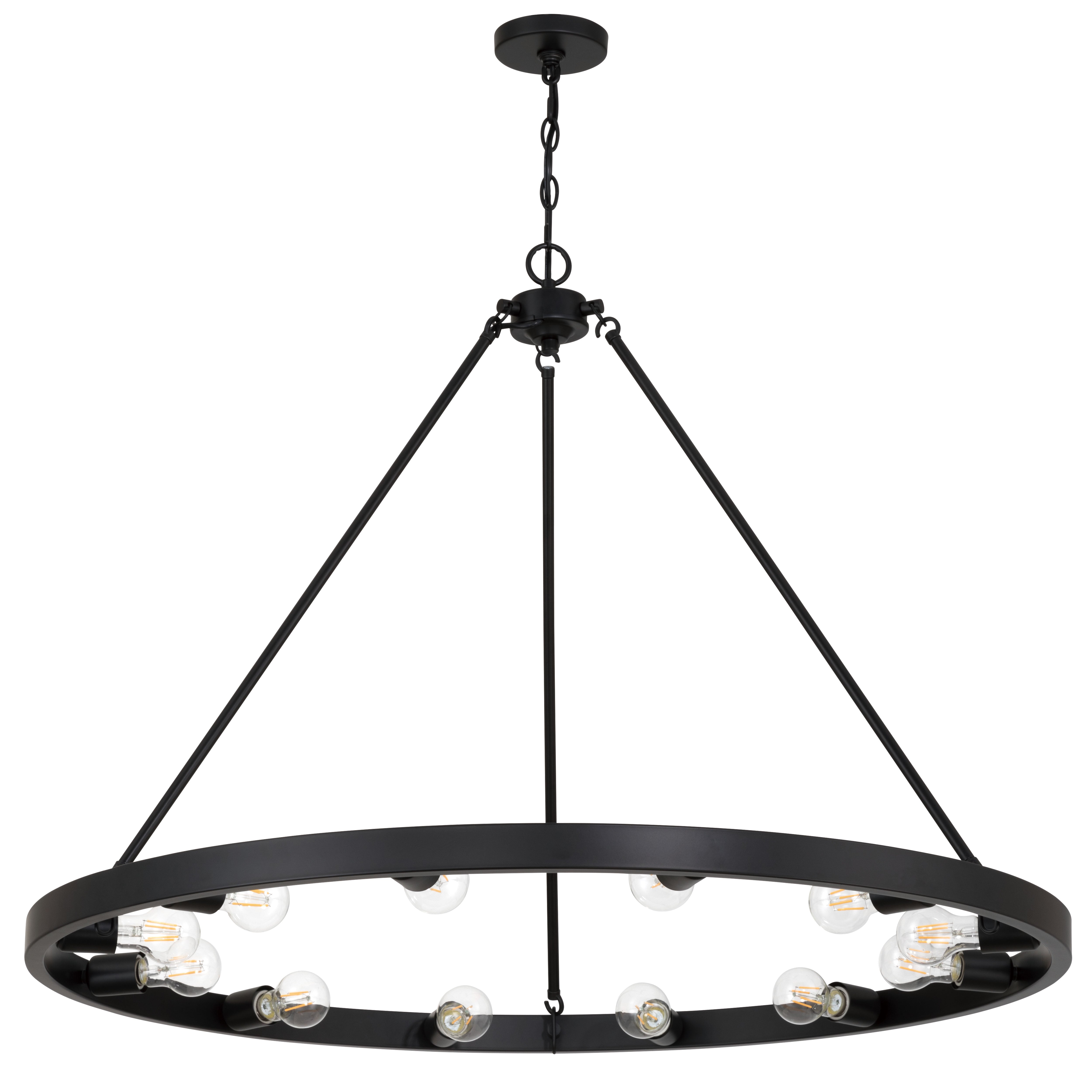Golden Lighting Castile 12-light Chandelier in Matte Black - Default Title - Golden Lighting