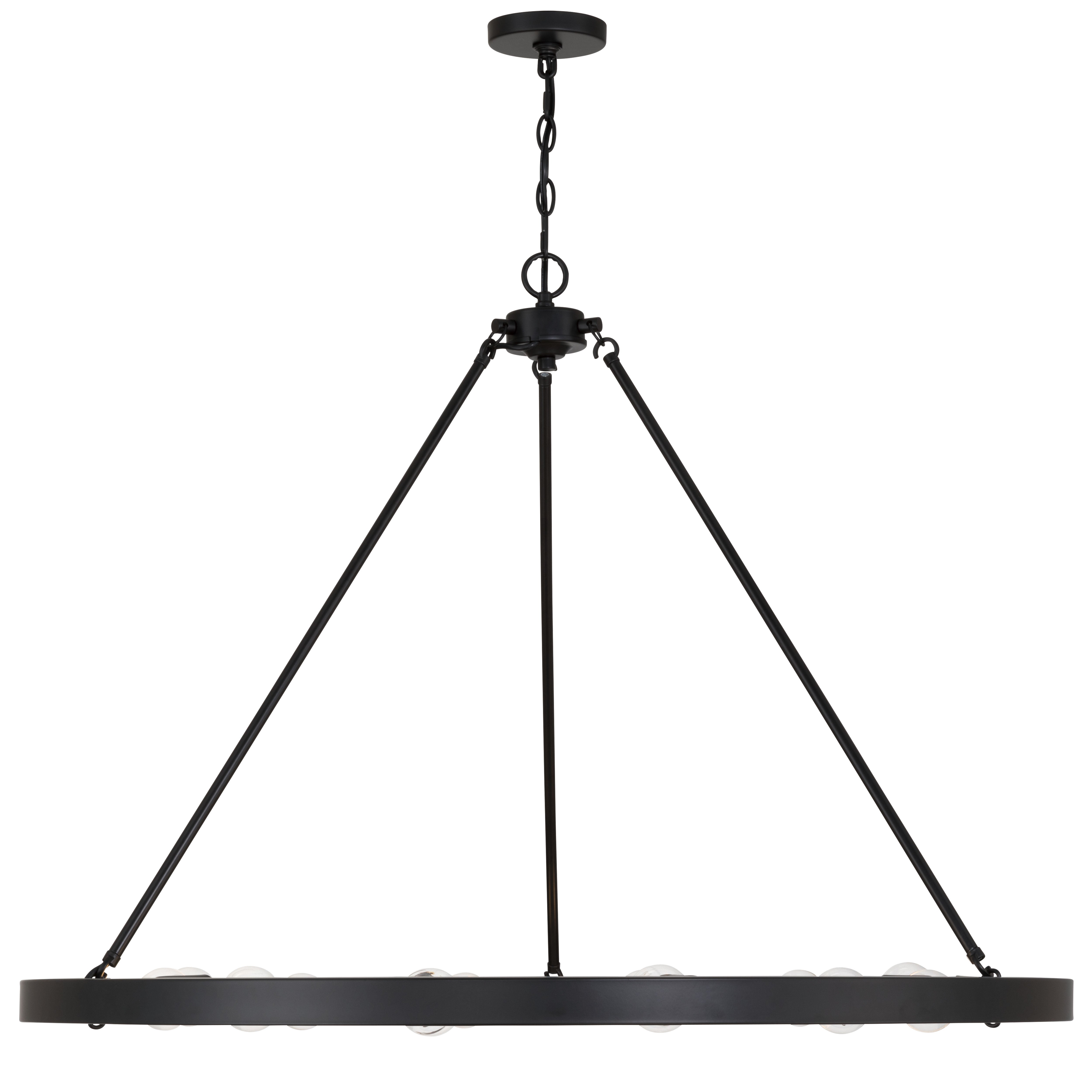 Golden Lighting Castile 12-light Chandelier in Matte Black - Default Title - Golden Lighting