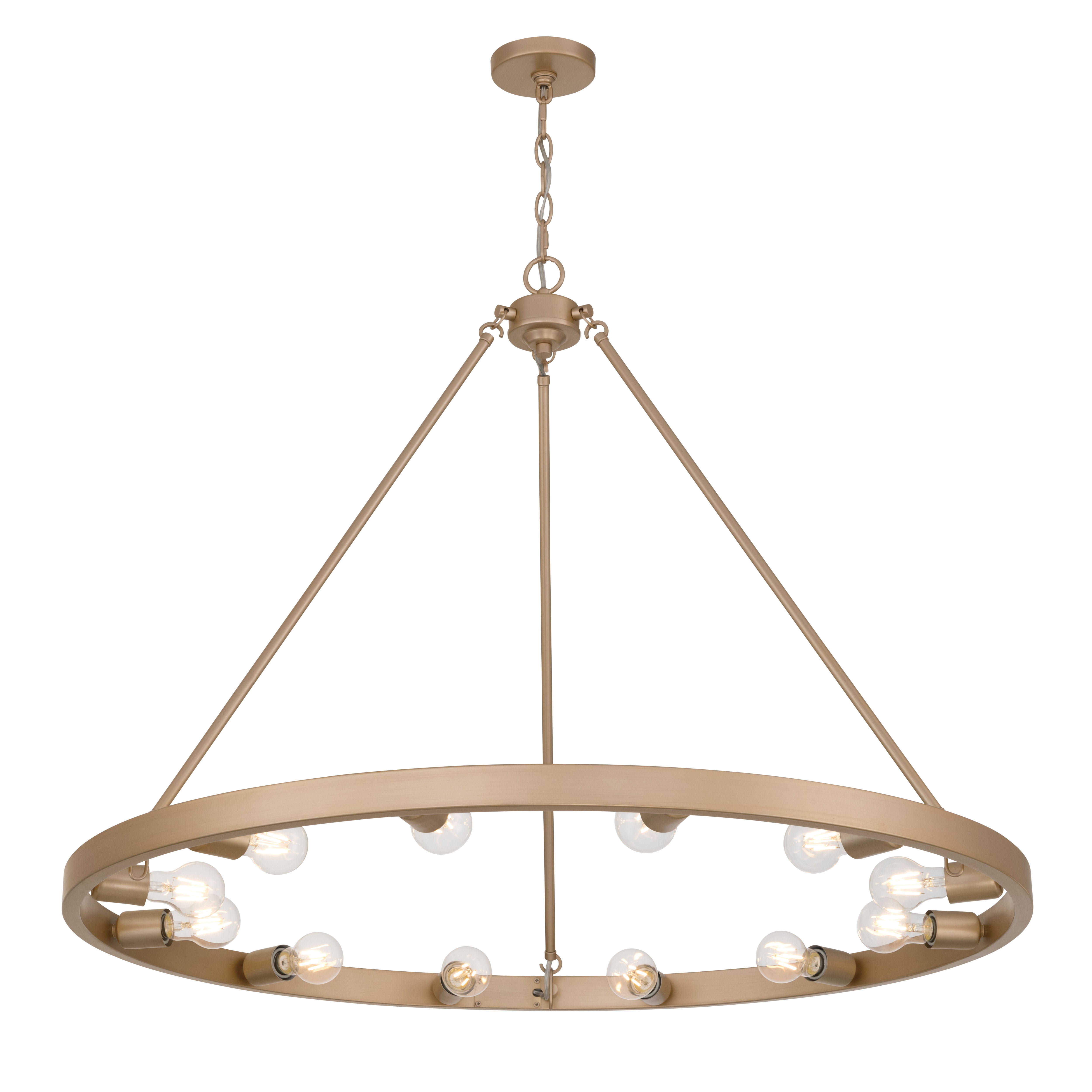 Golden Lighting Castile 12-light Chandelier in French Gold - Default Title - Golden Lighting