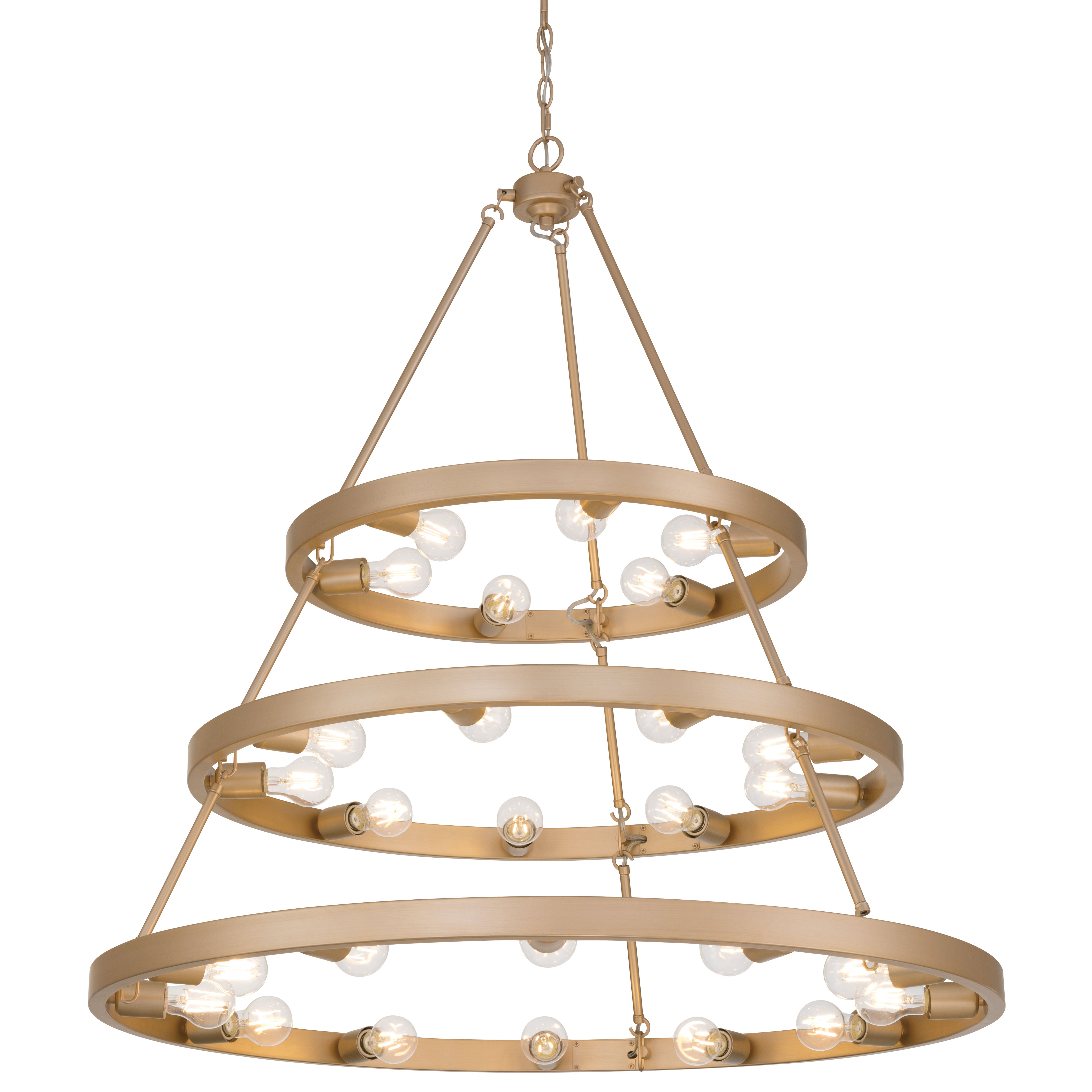 Golden Lighting Castile 27-light 2-tier Chandelier (6+9+12) in French Gold - - Golden Lighting