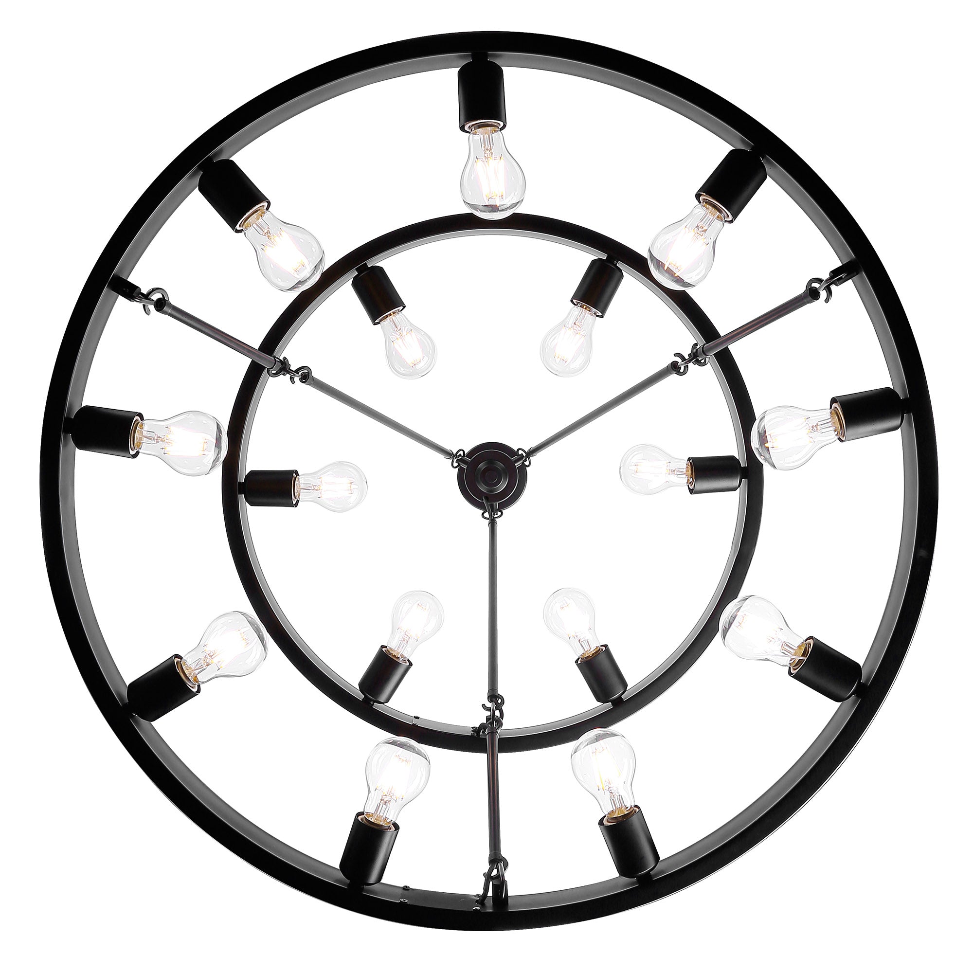 Golden Lighting Castile 15-light 2-tier Chandelier (6+9) in Matte Black