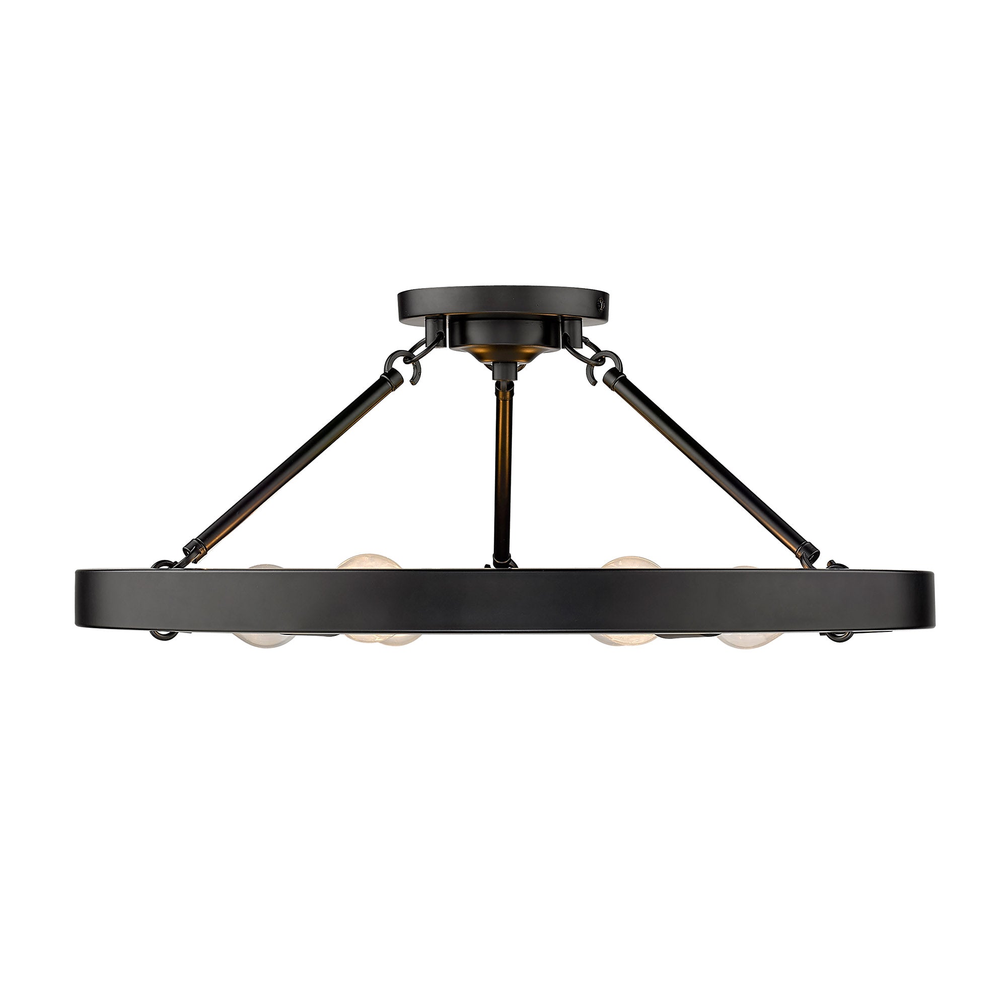 Golden Lighting Castile 6-light Semi-Flush Mount in Matte Black - - Golden Lighting