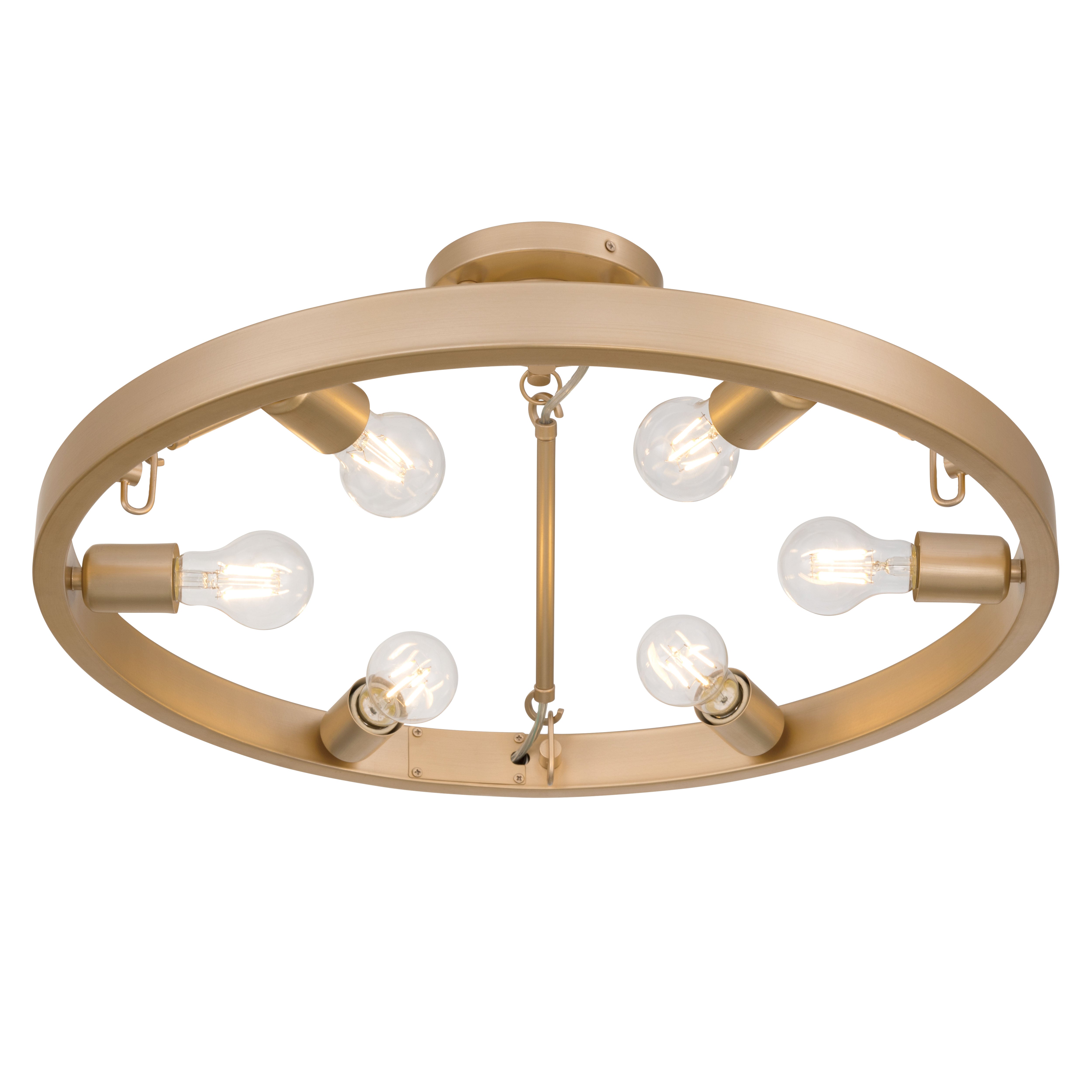 Golden Lighting Castile 6-light Semi-Flush Mount in French Gold - - Golden Lighting