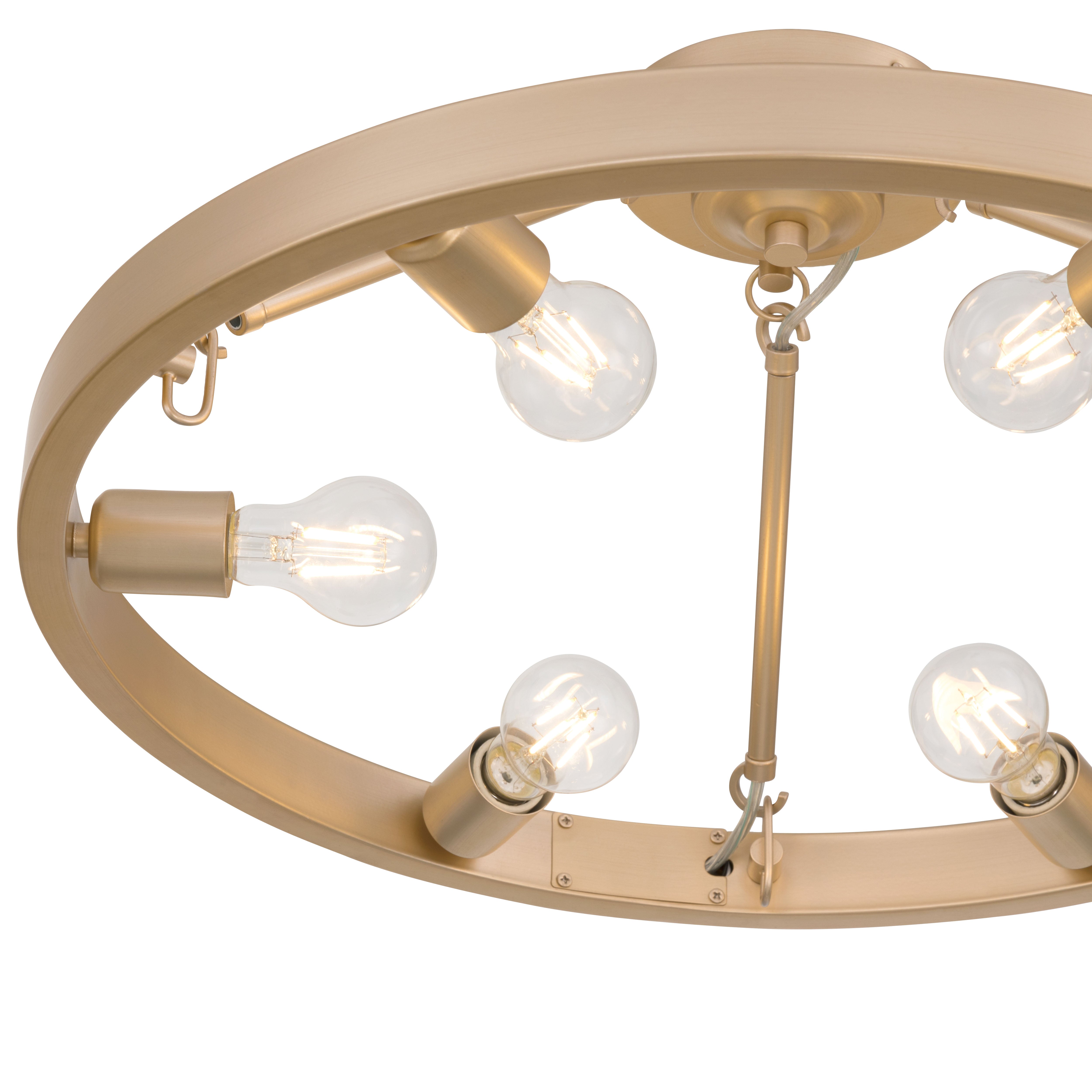 Golden Lighting Castile 6-light Semi-Flush Mount in French Gold - - Golden Lighting