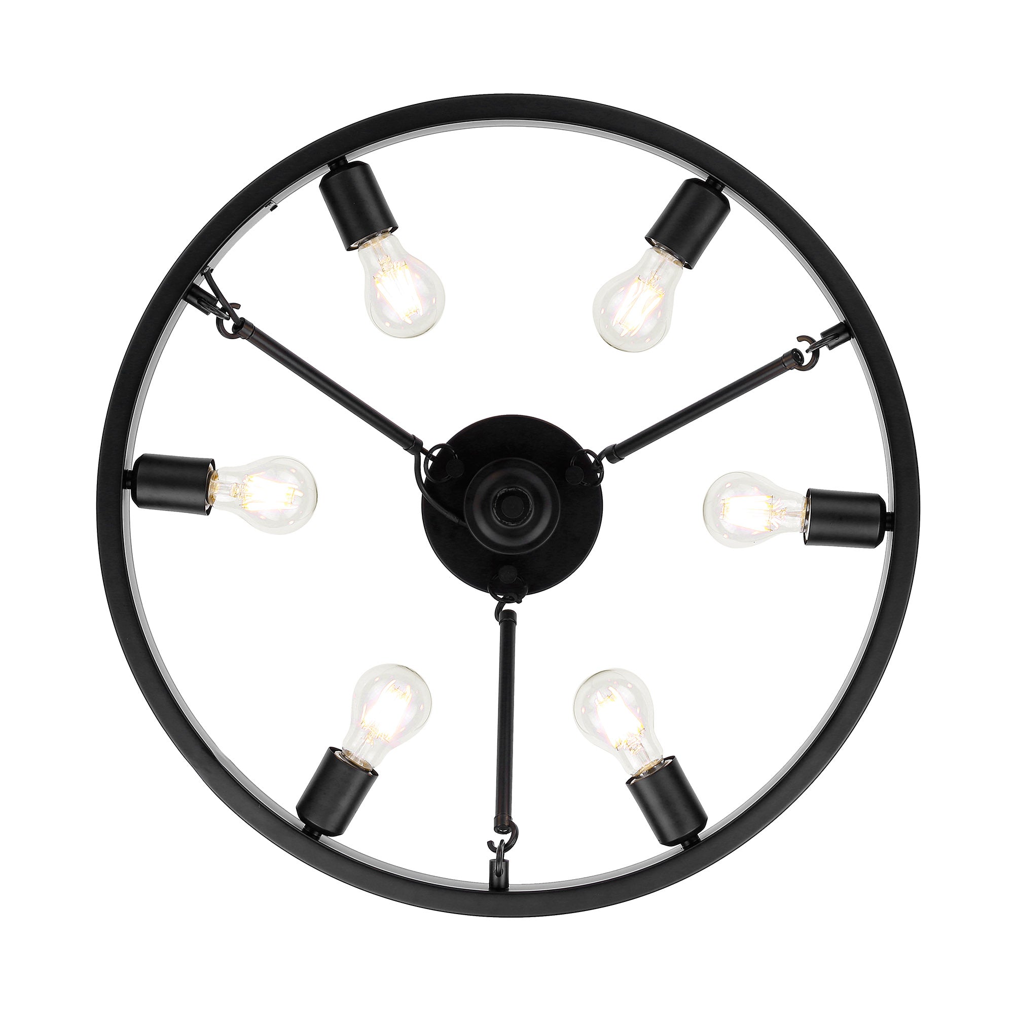 Golden Lighting Castile 6-light Semi-Flush Mount in Matte Black - - Golden Lighting