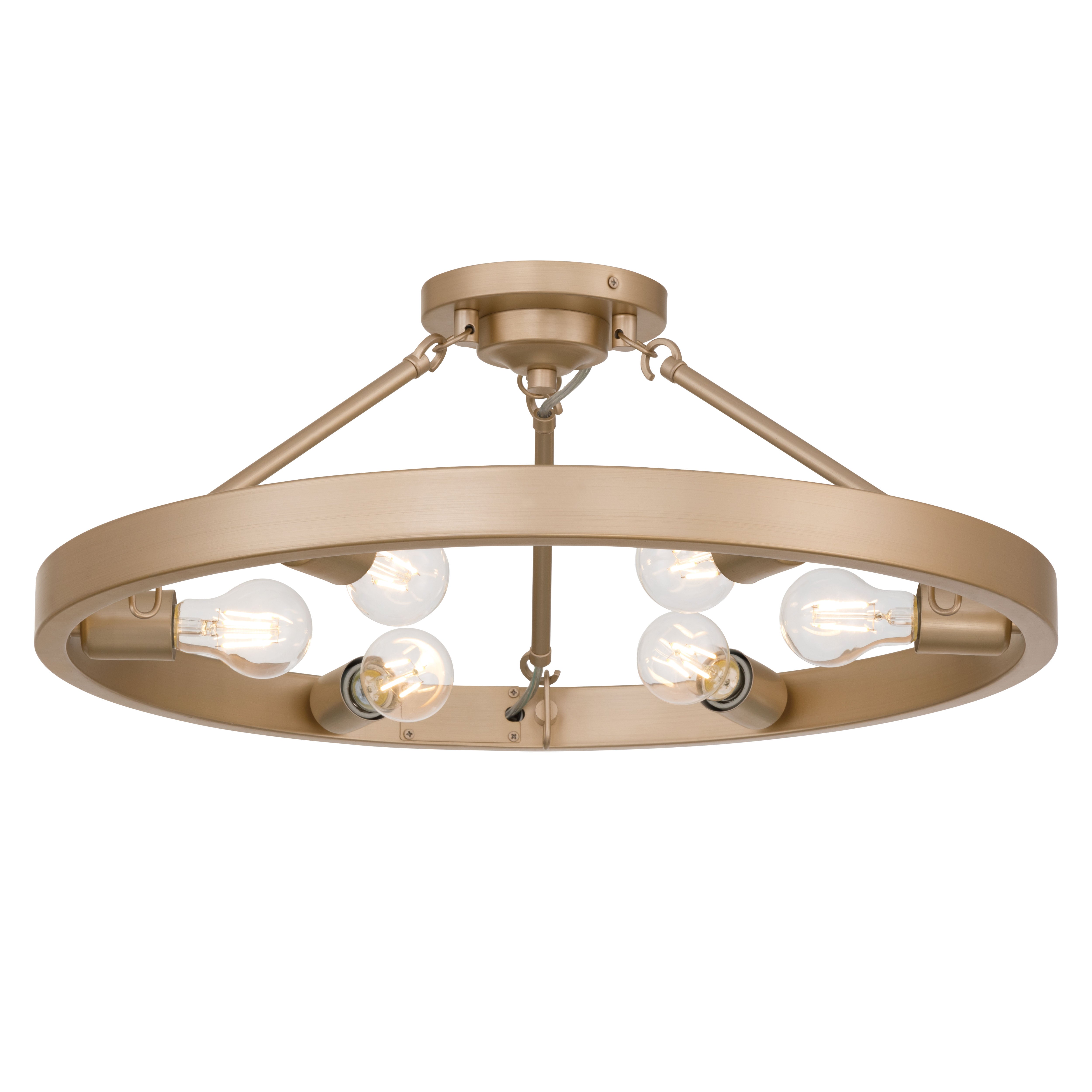 Golden Lighting Castile 6-light Semi-Flush Mount in French Gold - - Golden Lighting