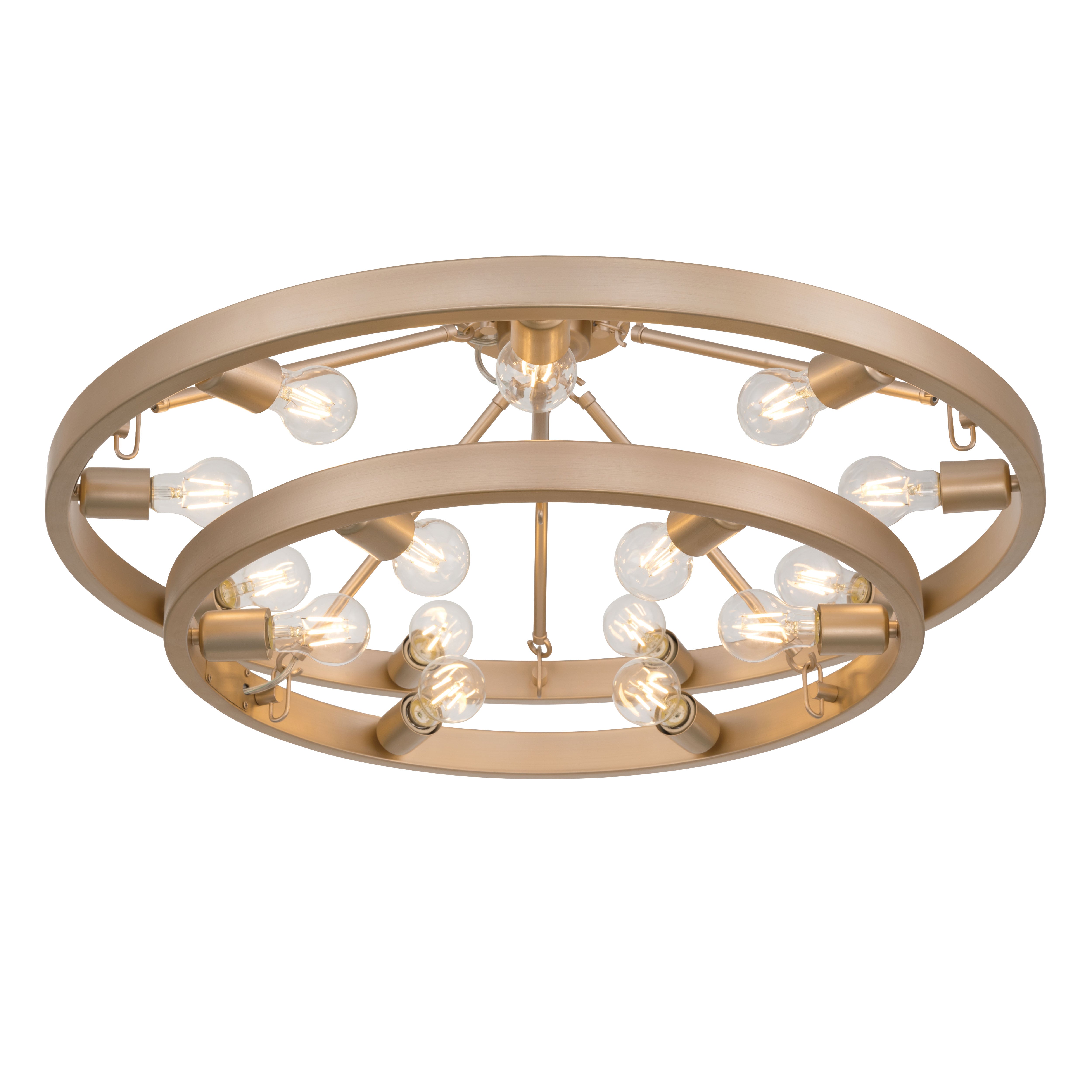 Golden Lighting Castile 15-light Semi-Flush Mount in French Gold - - Golden Lighting
