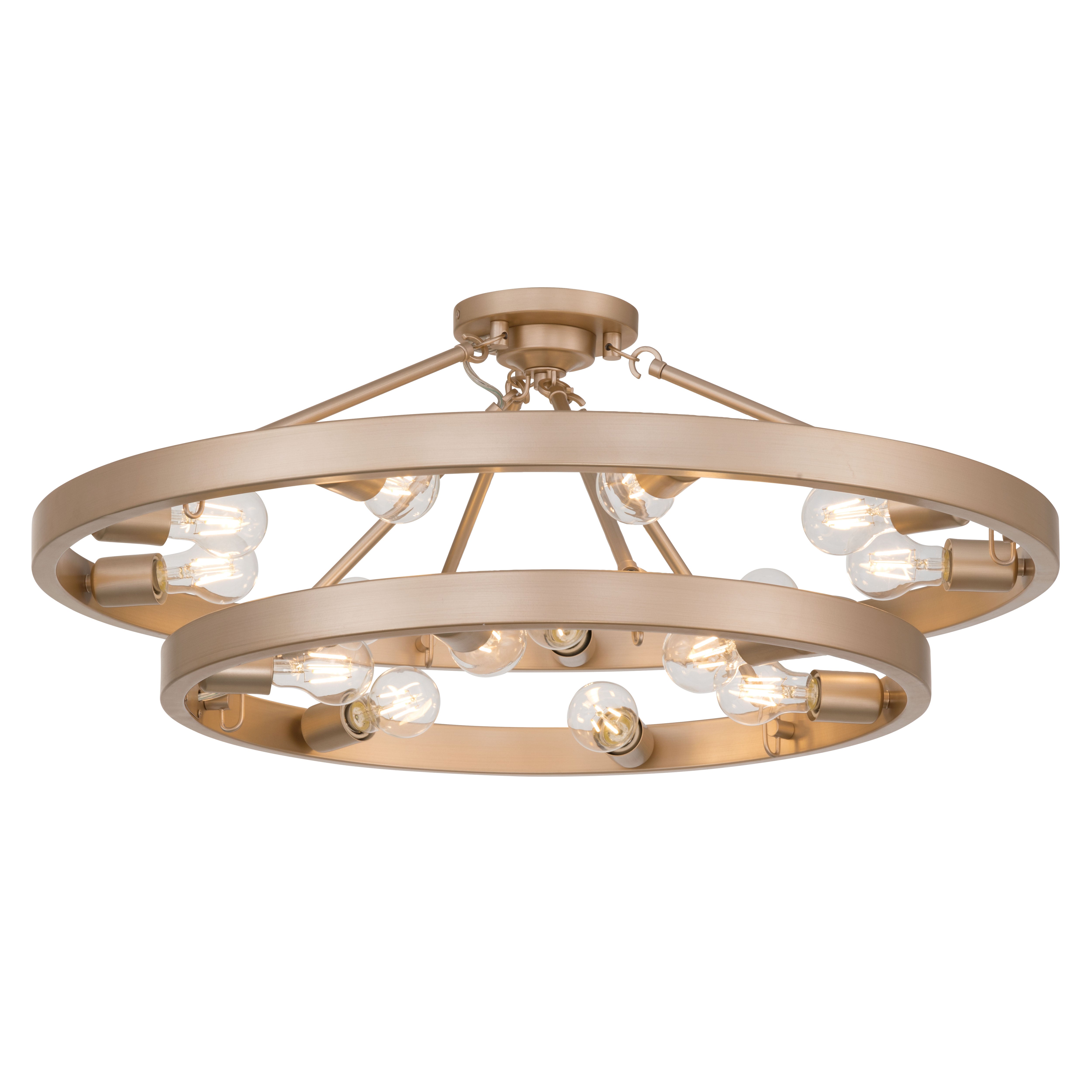 Golden Lighting Castile 15-light Semi-Flush Mount in French Gold - - Golden Lighting