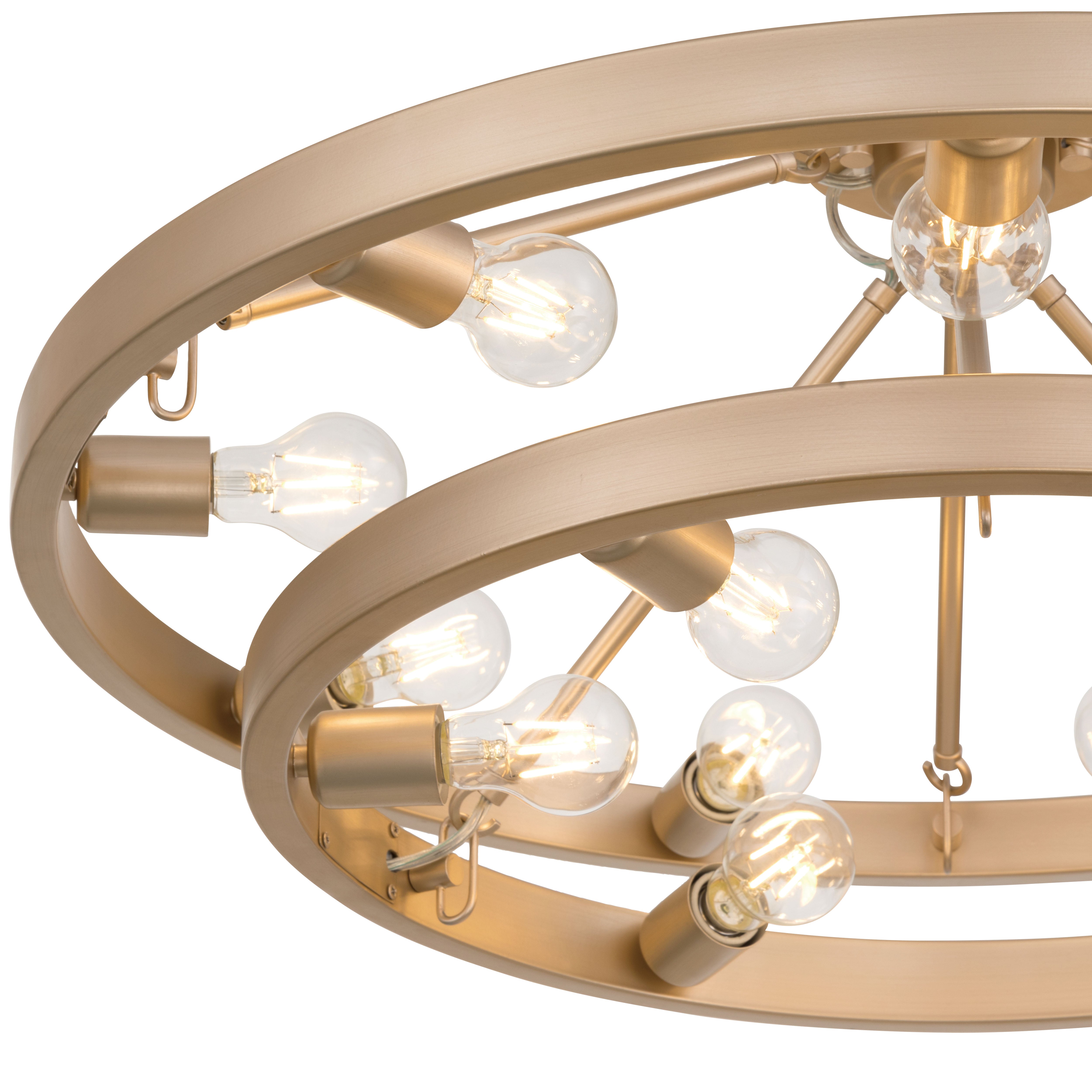 Golden Lighting Castile 15-light Semi-Flush Mount in French Gold - - Golden Lighting