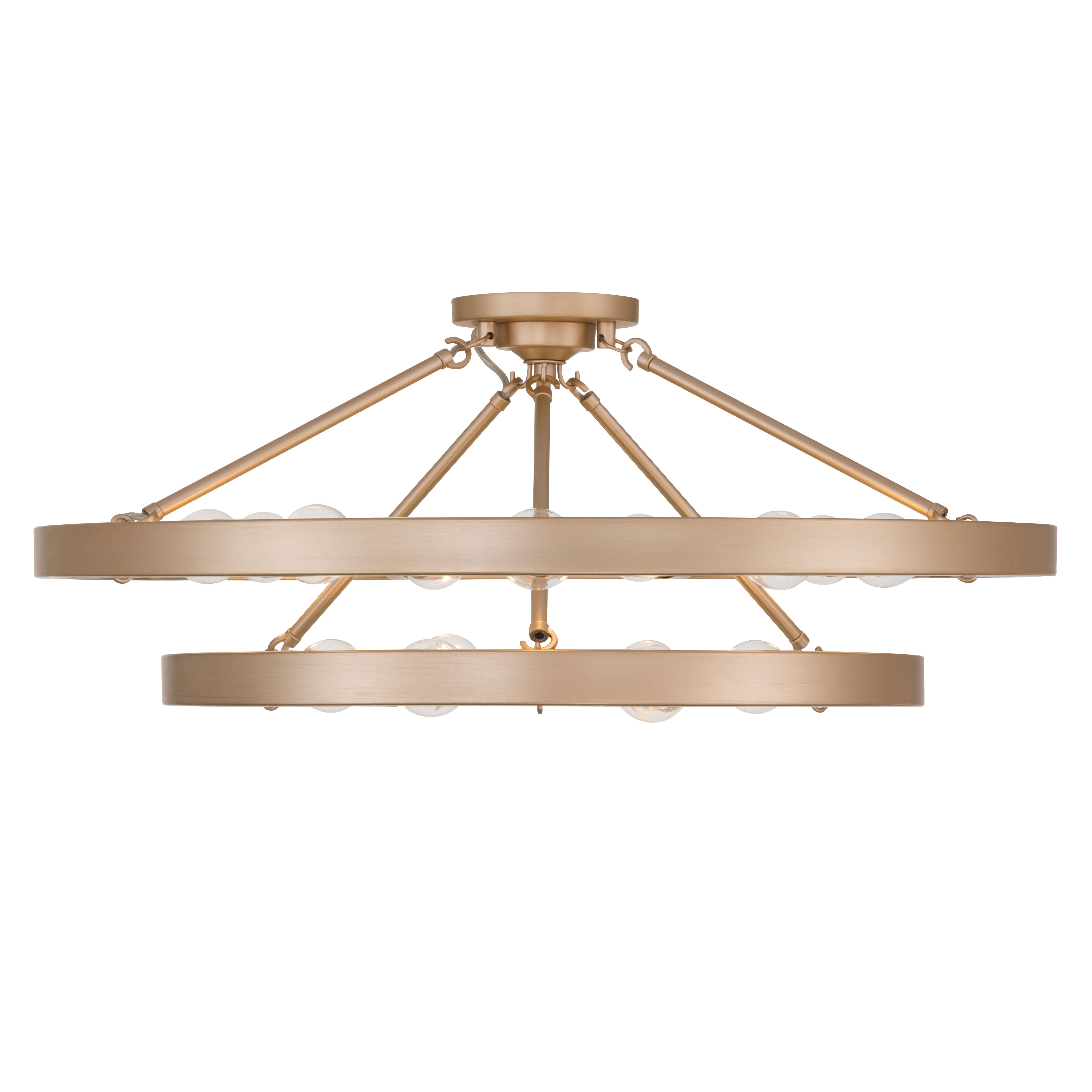 Golden Lighting Castile 15-light Semi-Flush Mount in French Gold - Default Title - Golden Lighting