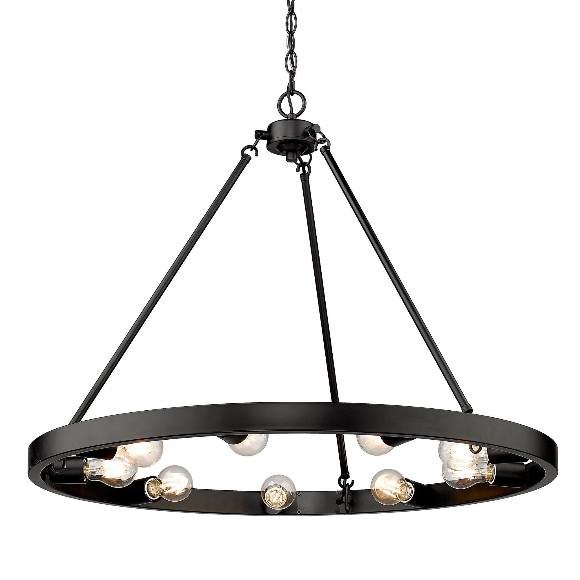Golden Lighting Castile 9-light Chandelier in Matte Black - - Golden Lighting