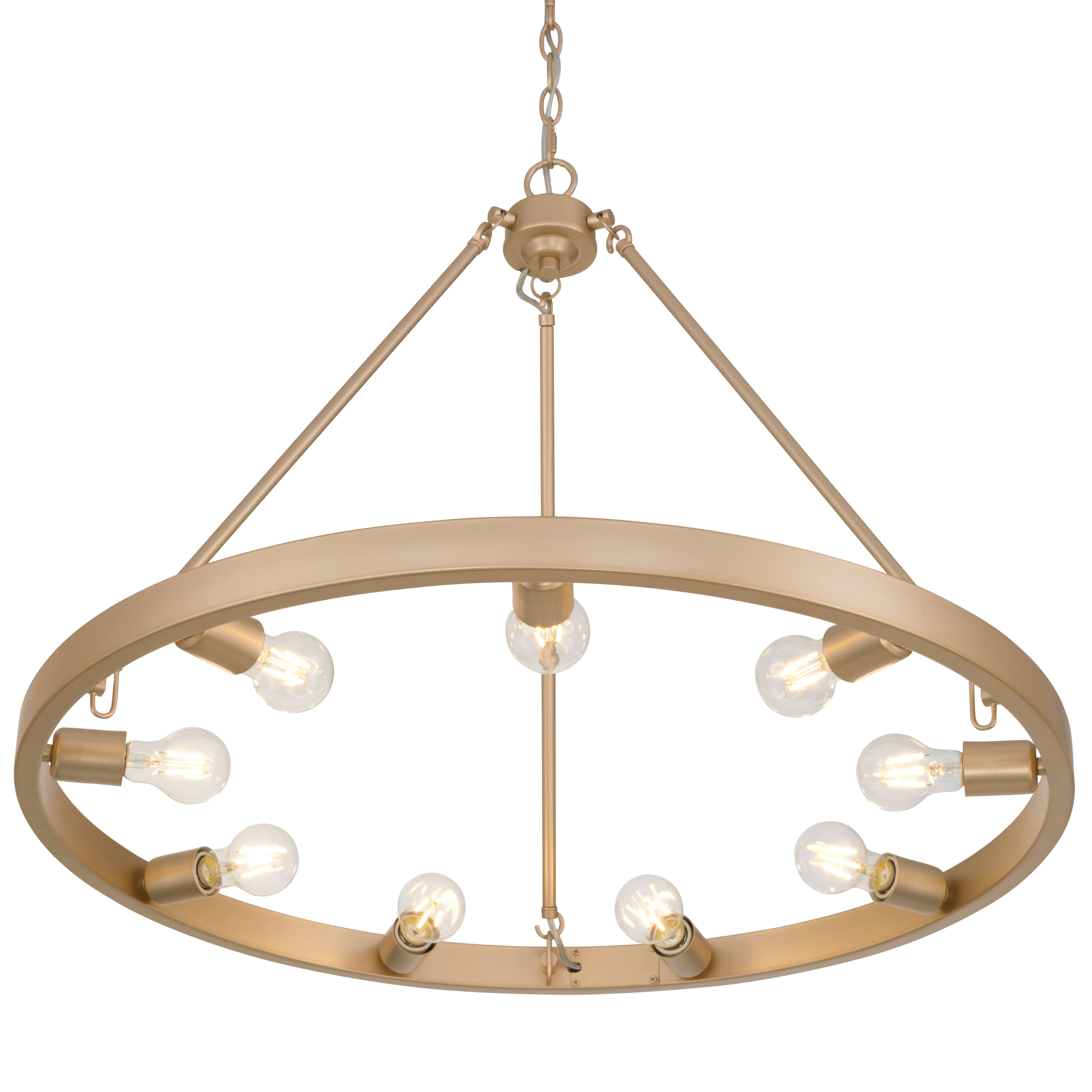Golden Lighting Castile 9-light Chandelier in Matte French Gold - - Golden Lighting