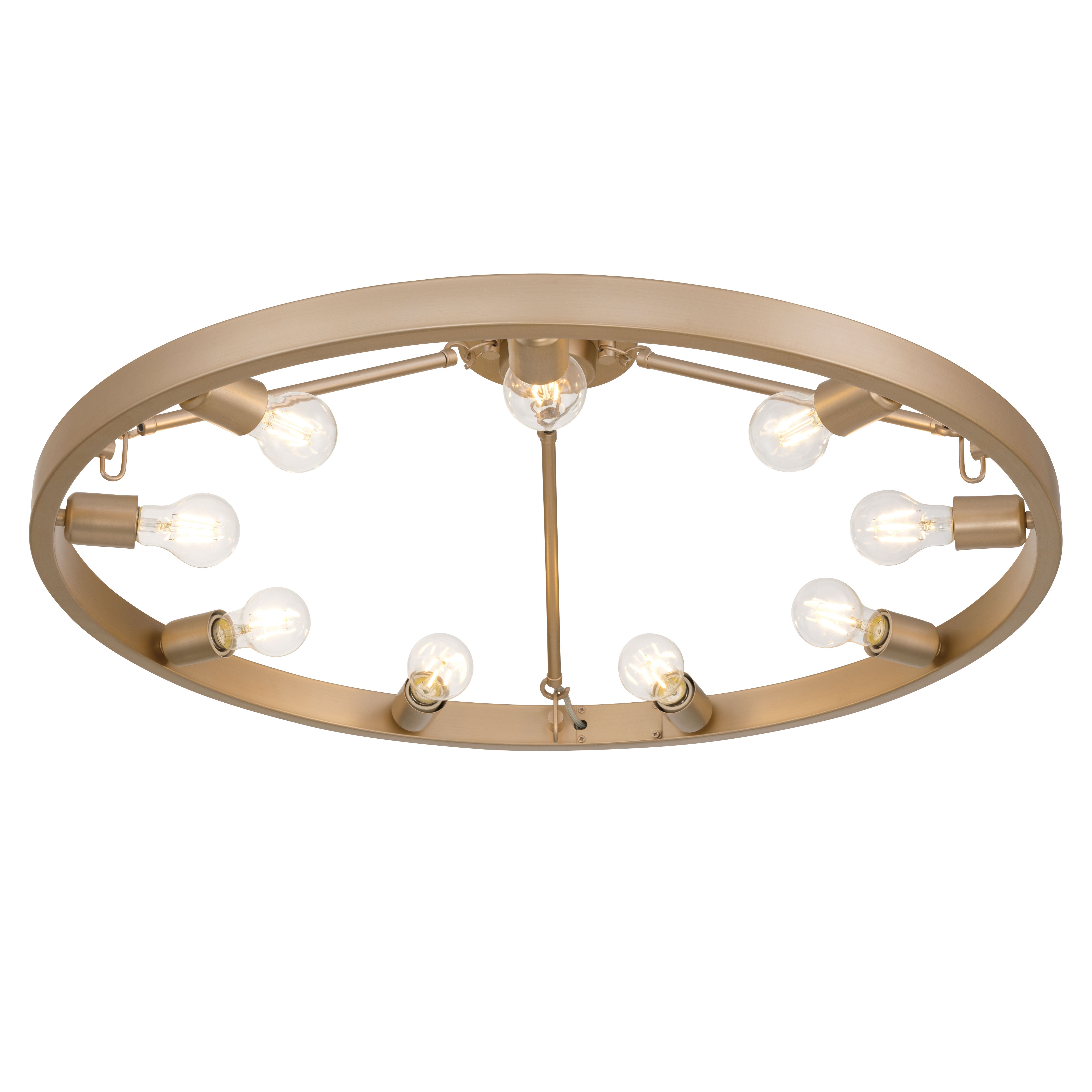 Golden Lighting Castile 9-light Semi-Flush Mount in French Gold - - Golden Lighting
